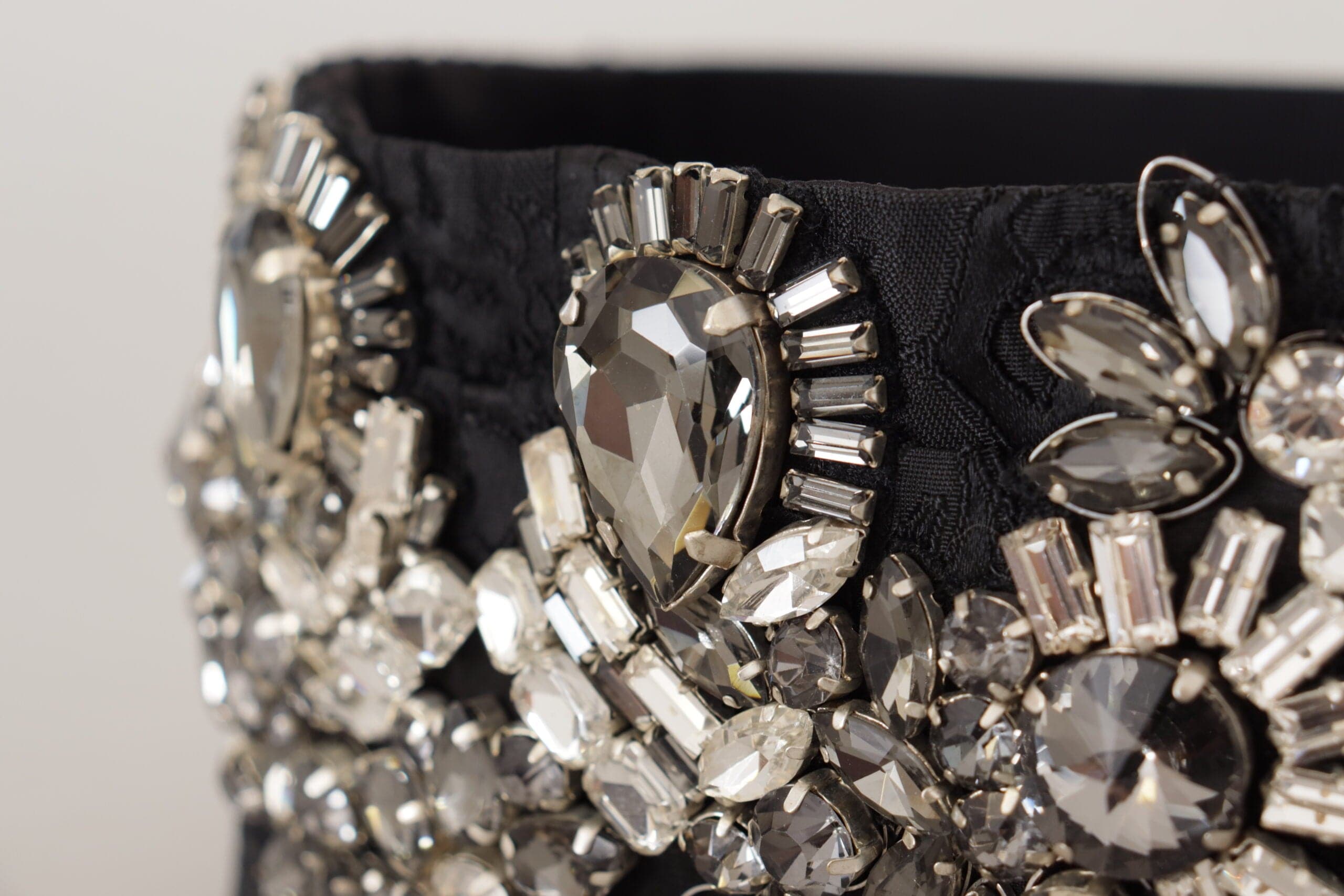 Dolce & Gabbana Elegant Rhinestone-Embellished Silk Belt - ACCEXO