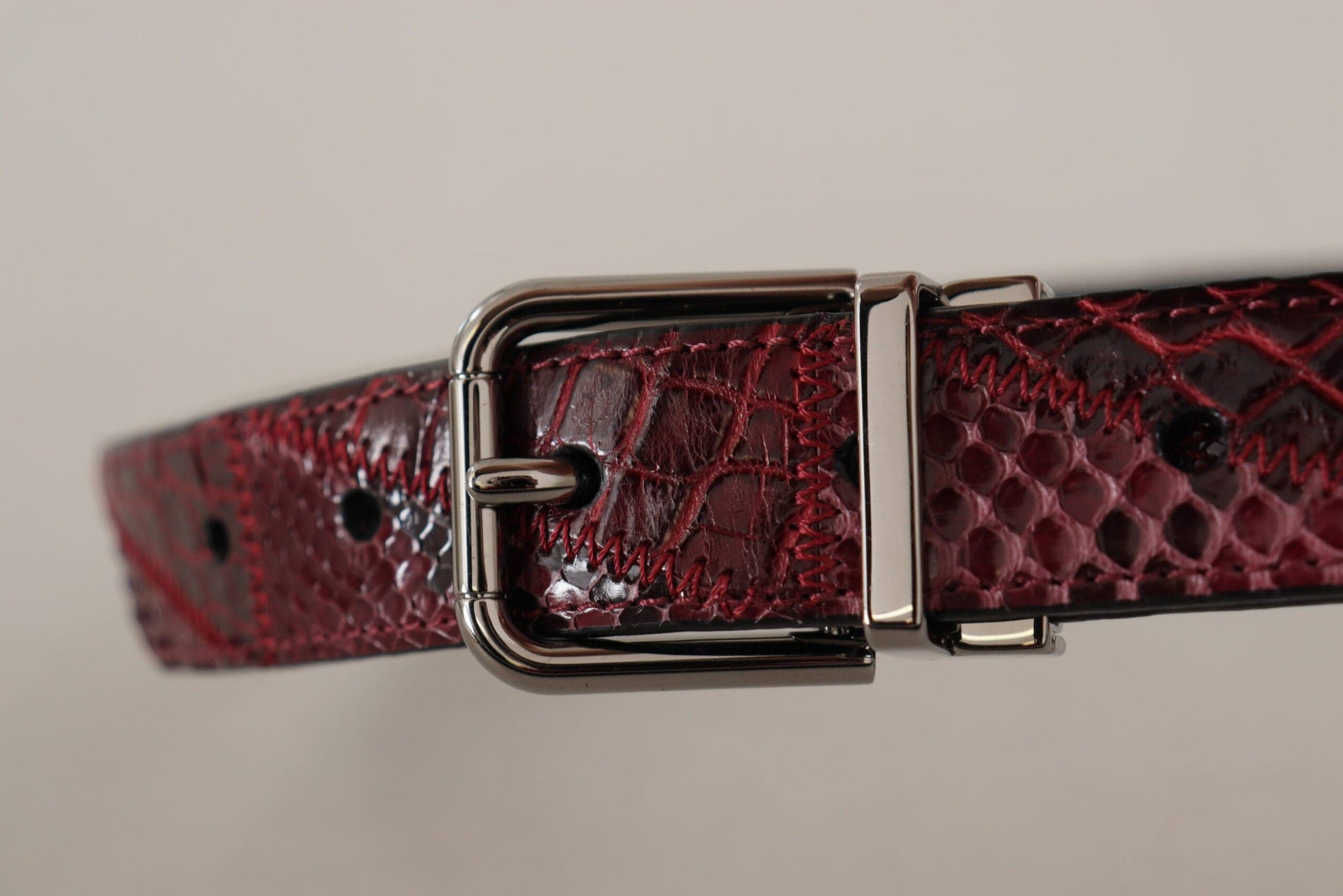 Dolce & Gabbana Elegant Red Exotic Leather Belt - ACCEXO