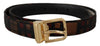 Dolce & Gabbana Multicolor Leather Belt with Gold Buckle