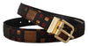 Dolce & Gabbana Multicolor Leather Belt with Gold Buckle