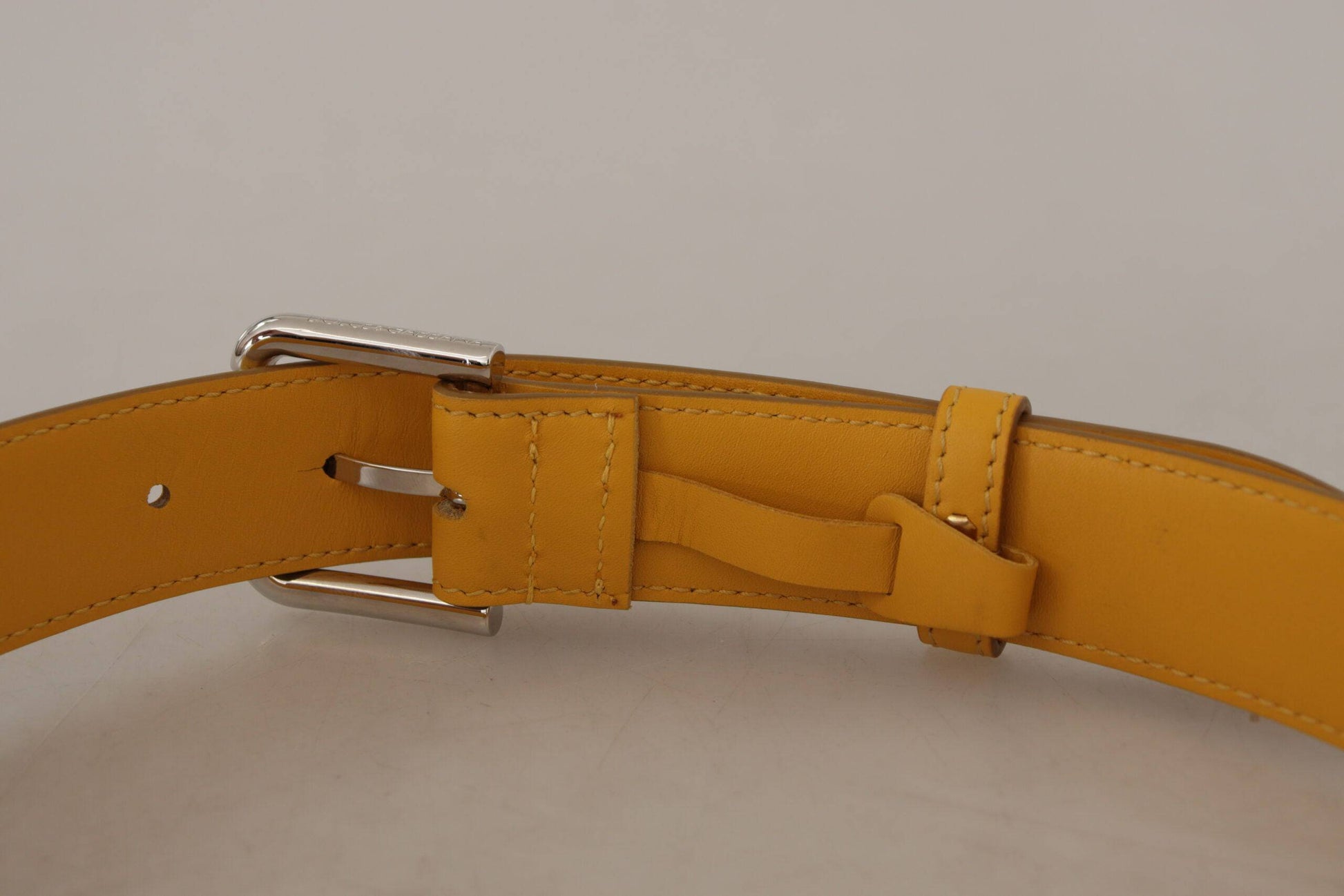Dolce & Gabbana Elegant Leather Belt in Sunshine Yellow - ACCEXO