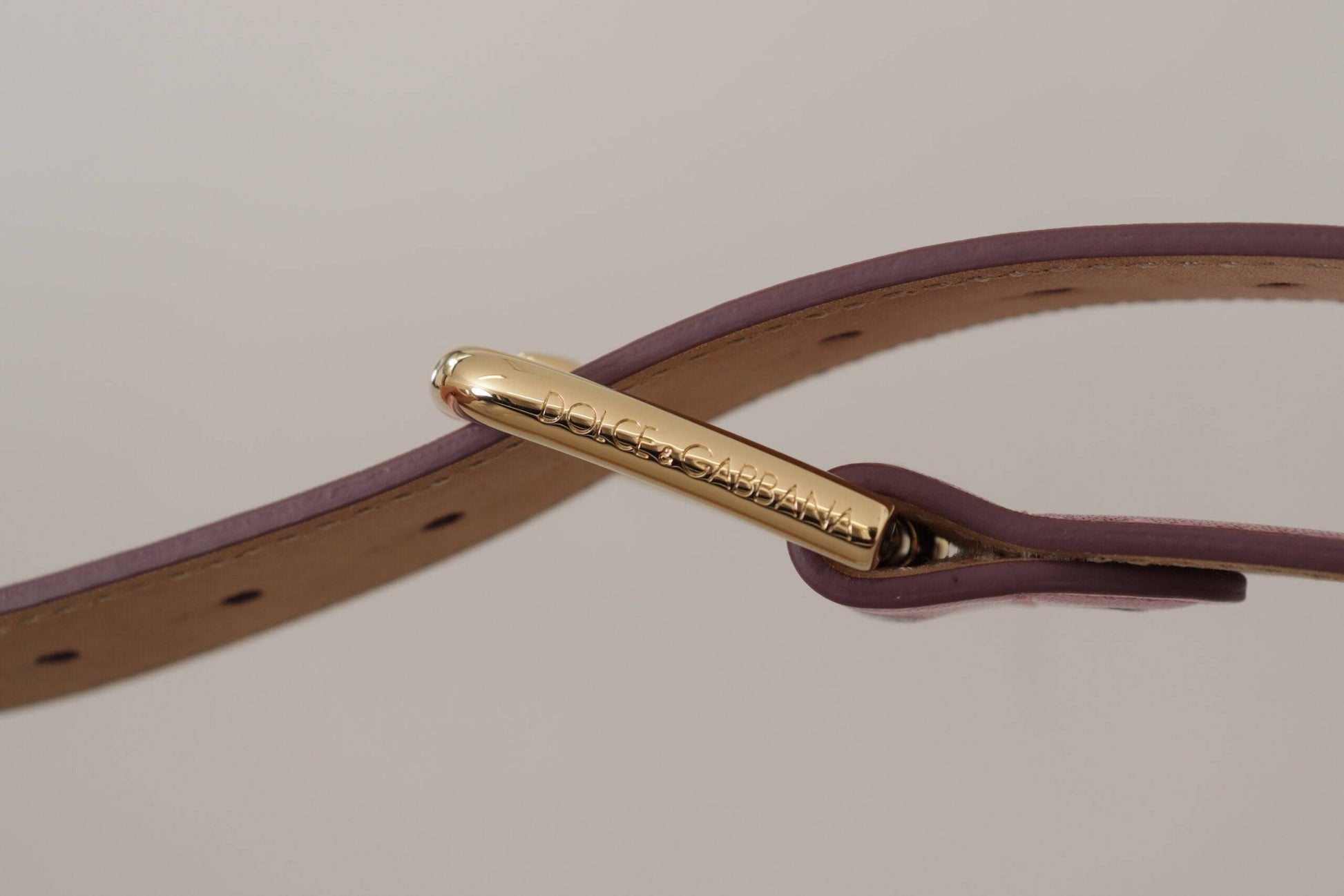 Dolce & Gabbana Elegant Metallic Pink Leather Belt - ACCEXO