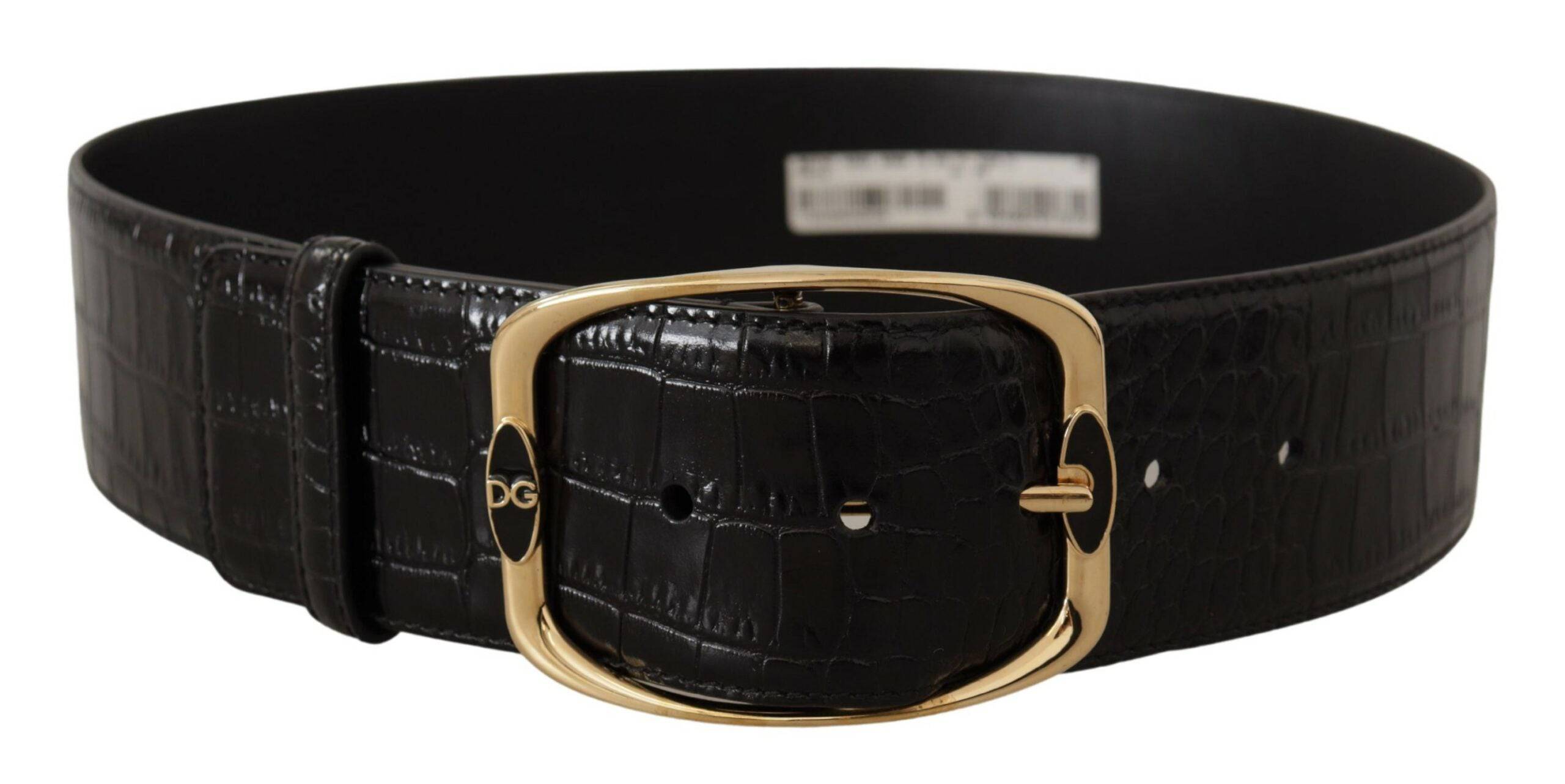 Dolce & Gabbana Elegant Black Leather Logo Belt - ACCEXO
