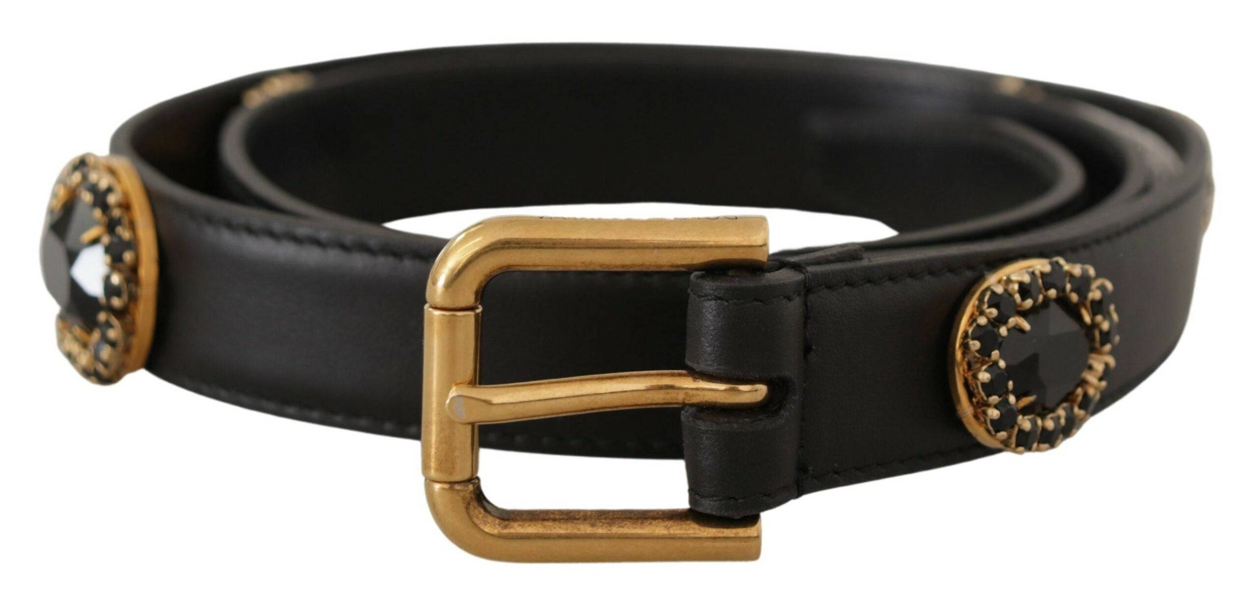 Dolce & Gabbana Elegant Black Leather Logo Belt - ACCEXO