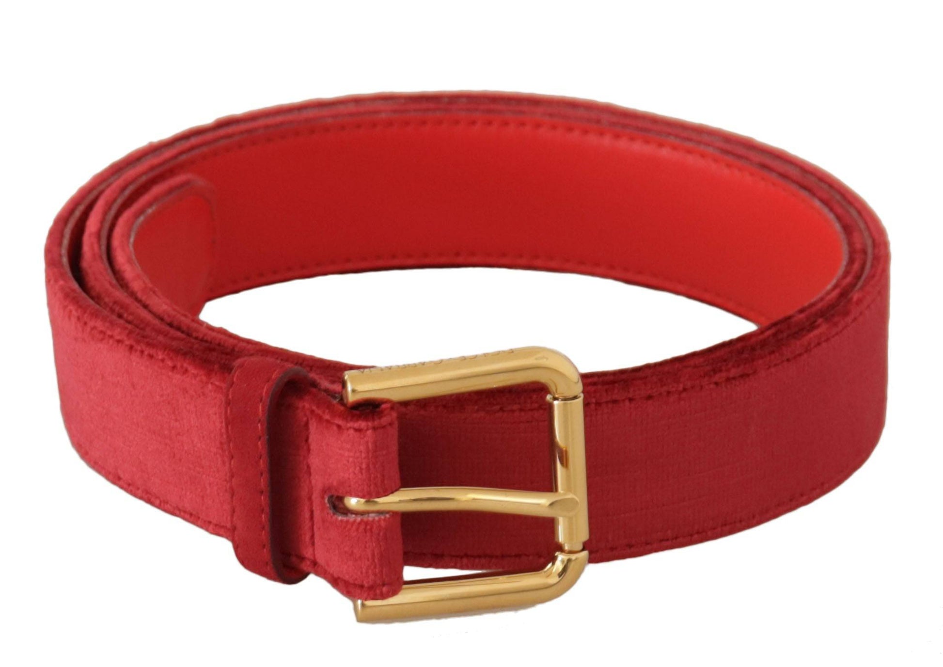 Dolce & Gabbana Elegant Red Suede Designer Belt - ACCEXO