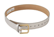 Dolce & Gabbana Engraved Silver-Toned Leather Belt - ACCEXO