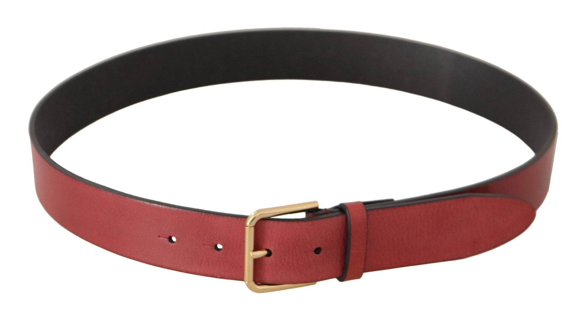 Dolce & Gabbana Elegant Red Leather Belt with Engraved Buckle - ACCEXO