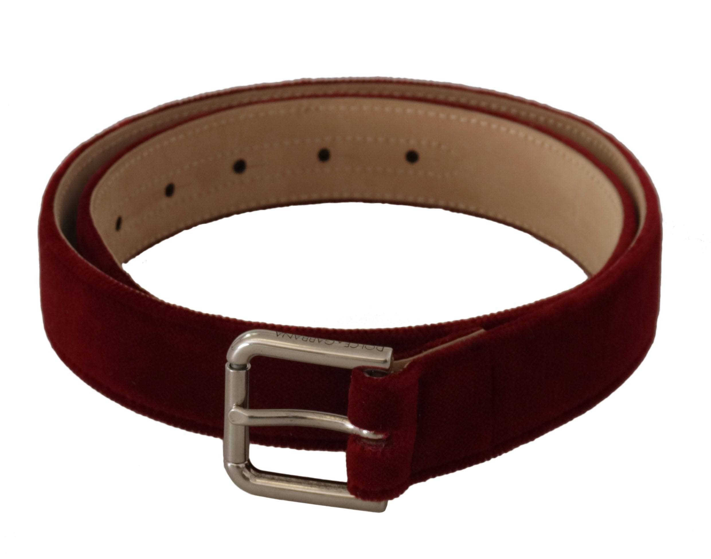 Dolce & Gabbana Elegant Velvet Logo Engraved Belt - ACCEXO