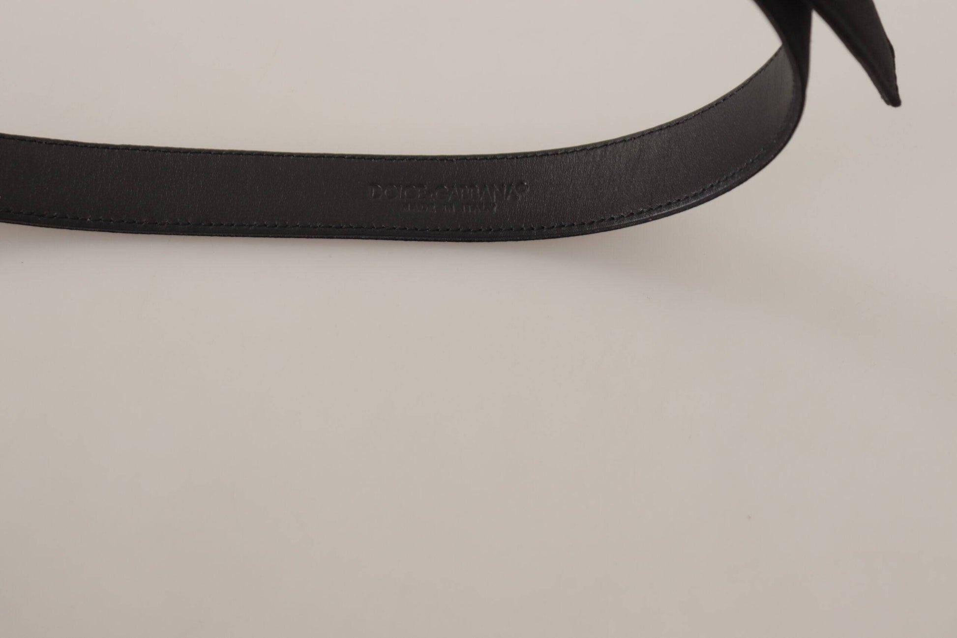 Dolce & Gabbana Elegant Black Leather Belt with Metal Buckle - ACCEXO