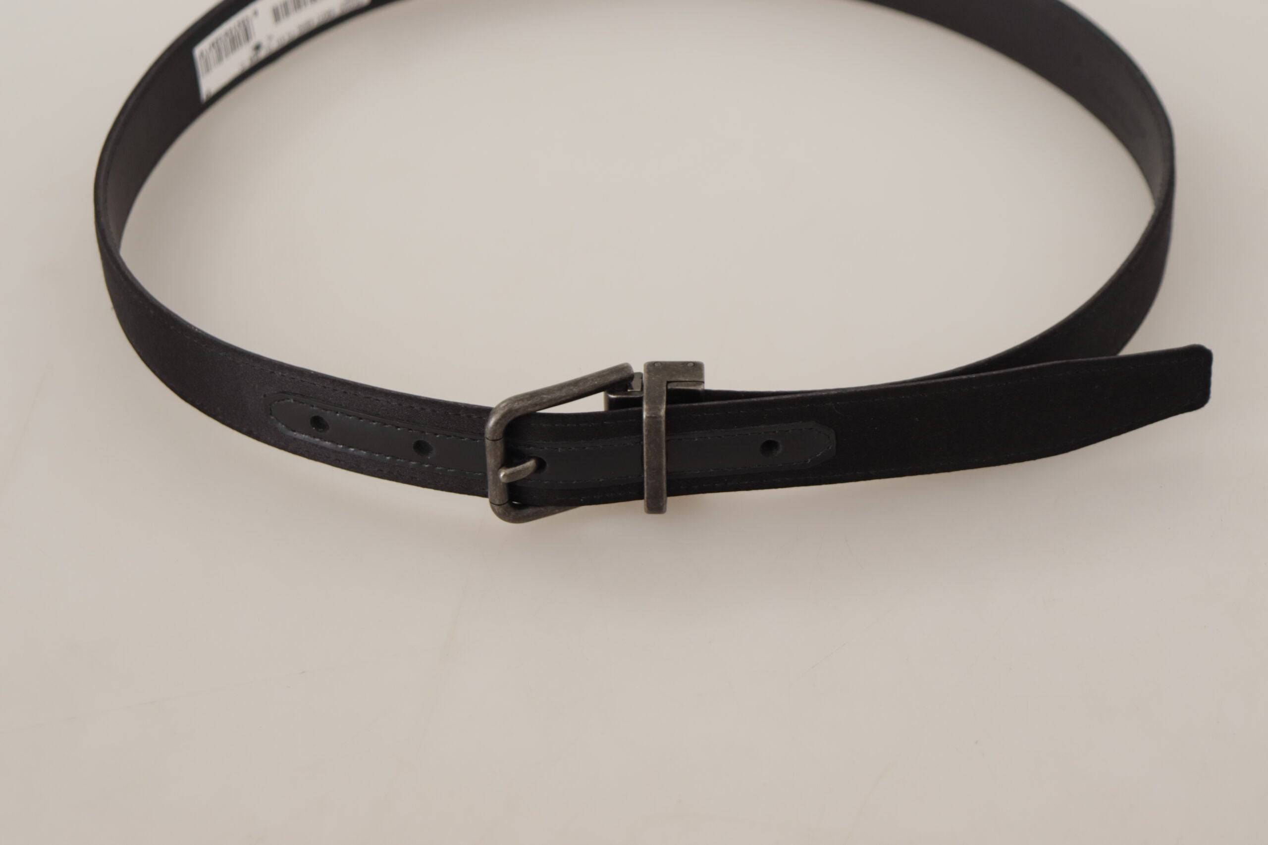 Dolce & Gabbana Elegant Black Leather Belt with Metal Buckle - ACCEXO