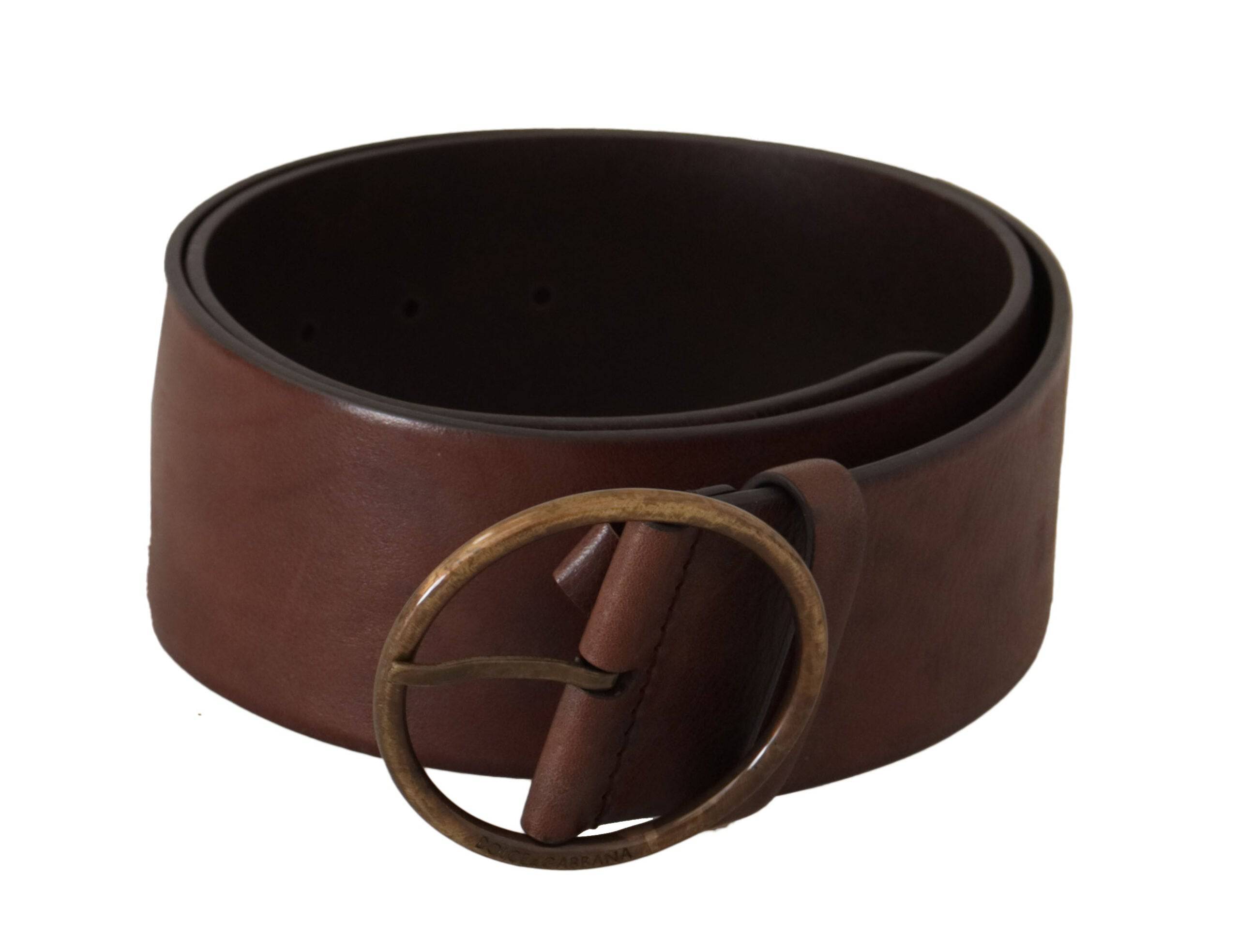 Dolce & Gabbana Elegant Leather Belt with Engraved Buckle - ACCEXO