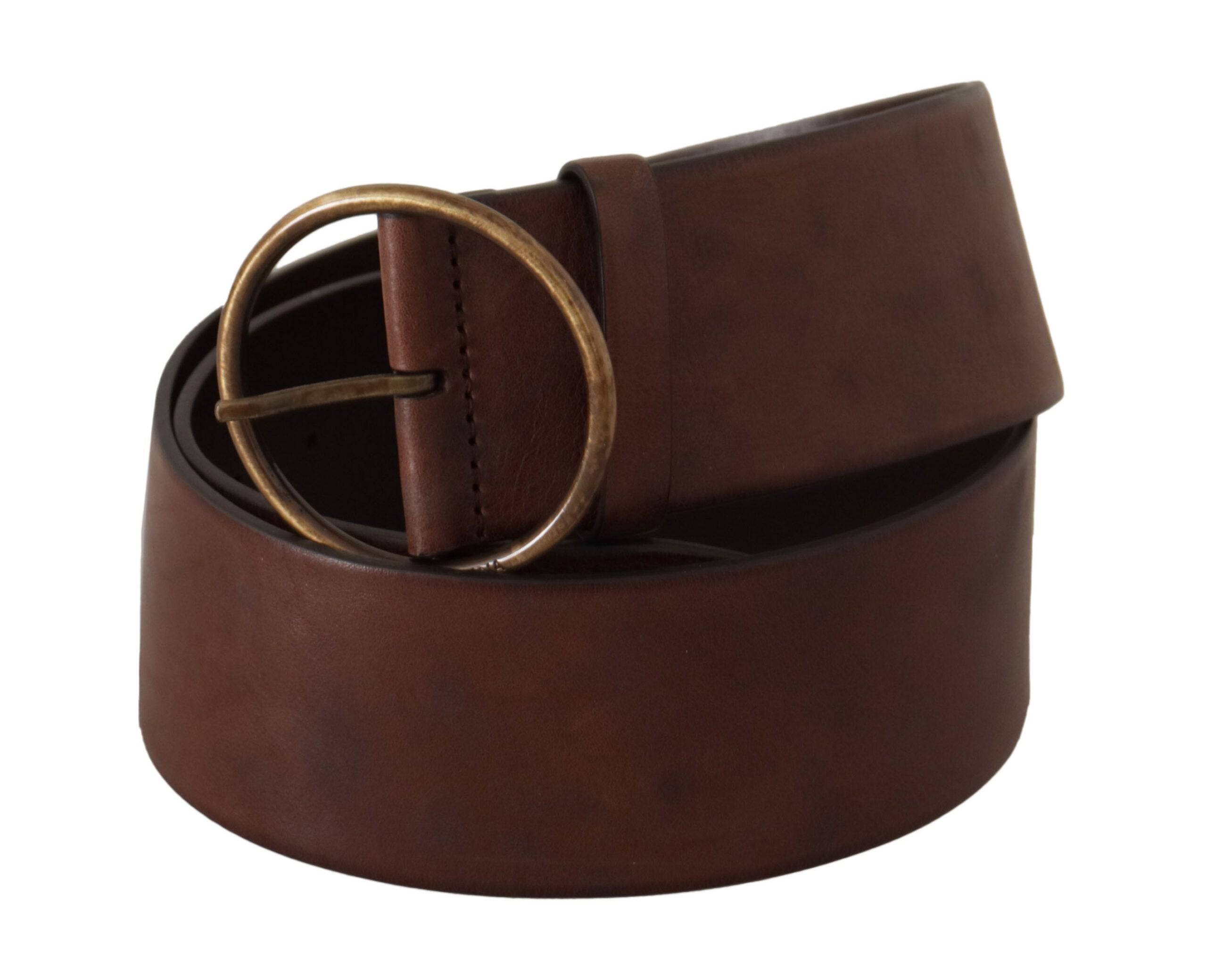 Dolce & Gabbana Elegant Leather Belt with Engraved Buckle - ACCEXO
