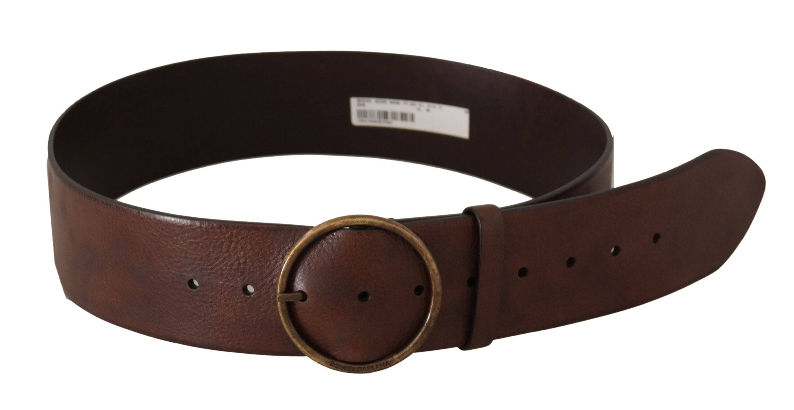 Dolce & Gabbana Elegant Leather Belt with Engraved Buckle - ACCEXO