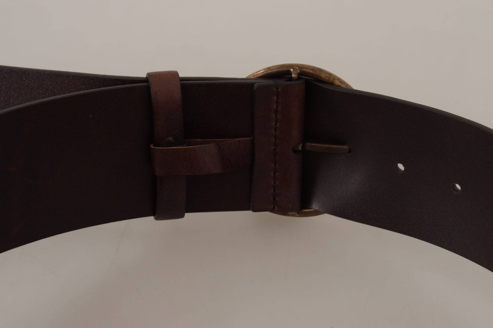 Dolce & Gabbana Elegant Leather Belt with Engraved Buckle - ACCEXO