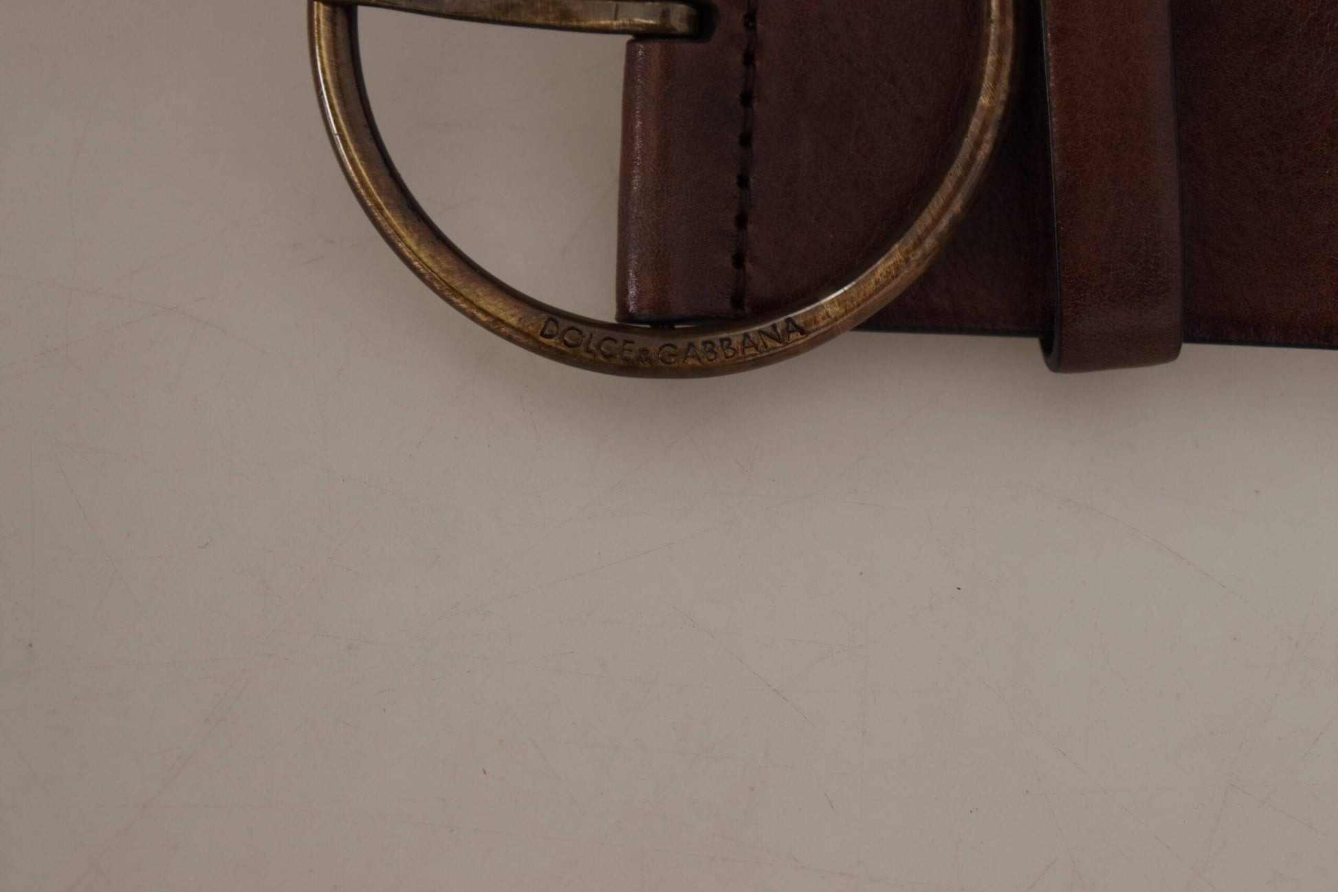 Dolce & Gabbana Elegant Leather Belt with Engraved Buckle - ACCEXO