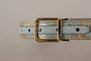 Dolce & Gabbana Elegant Light Blue Leather Belt with Gold Buckle