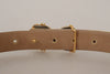 Dolce & Gabbana Chic Gold and Pink Leather Belt