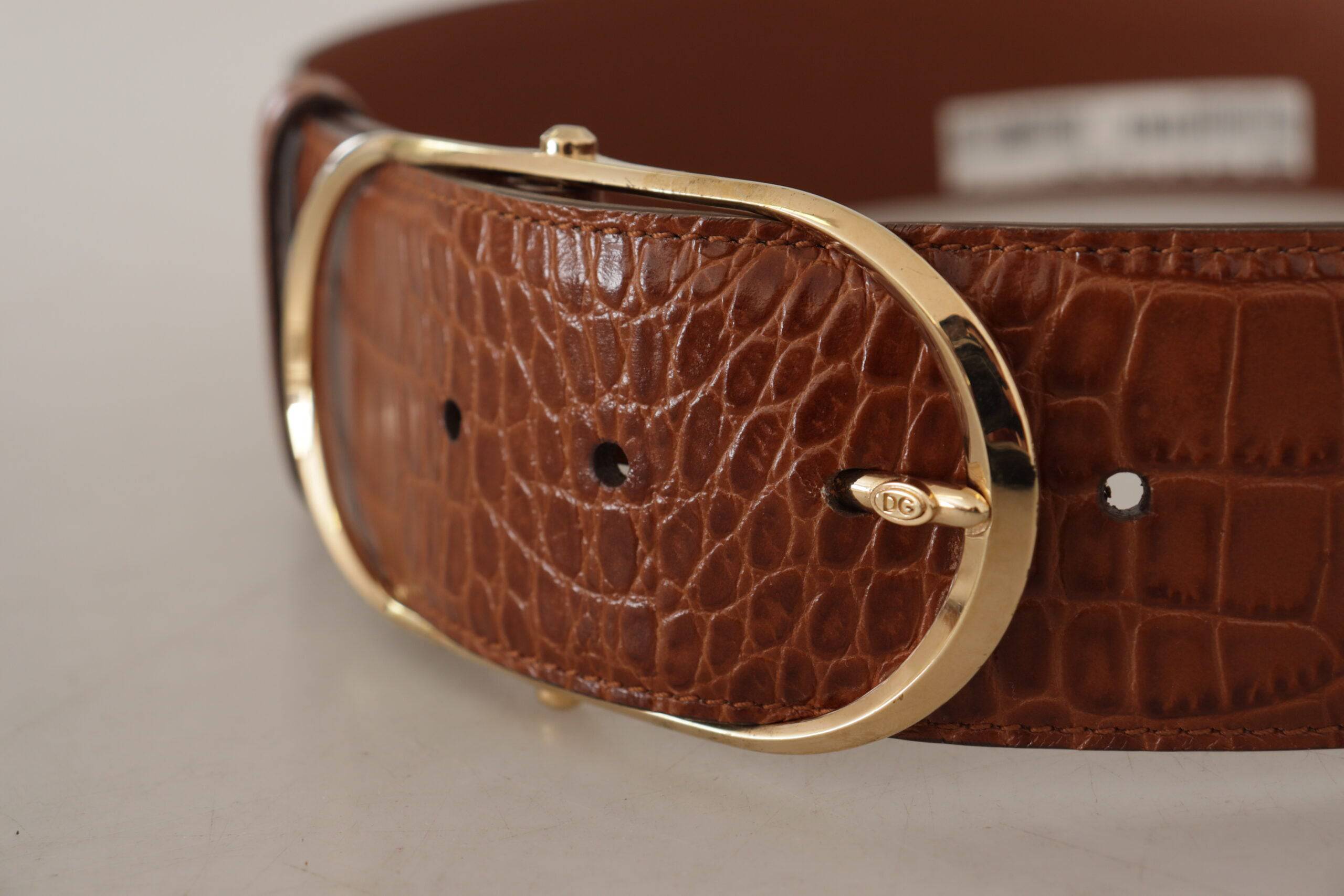Dolce & Gabbana Enchanting Engraved Logo Leather Belt - ACCEXO
