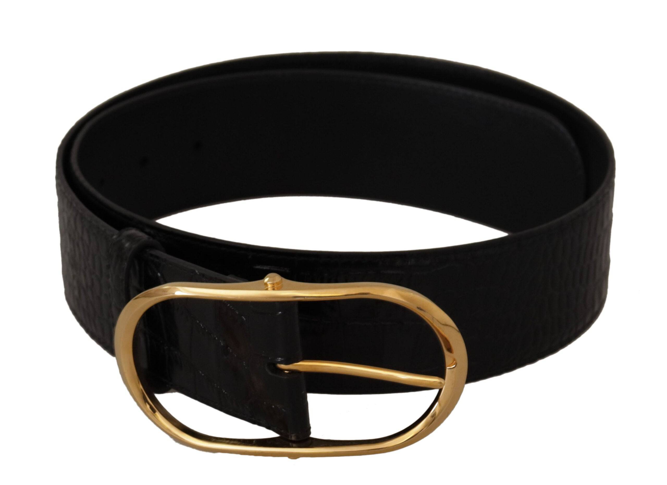 Dolce & Gabbana Chic Black Leather Logo Belt - ACCEXO