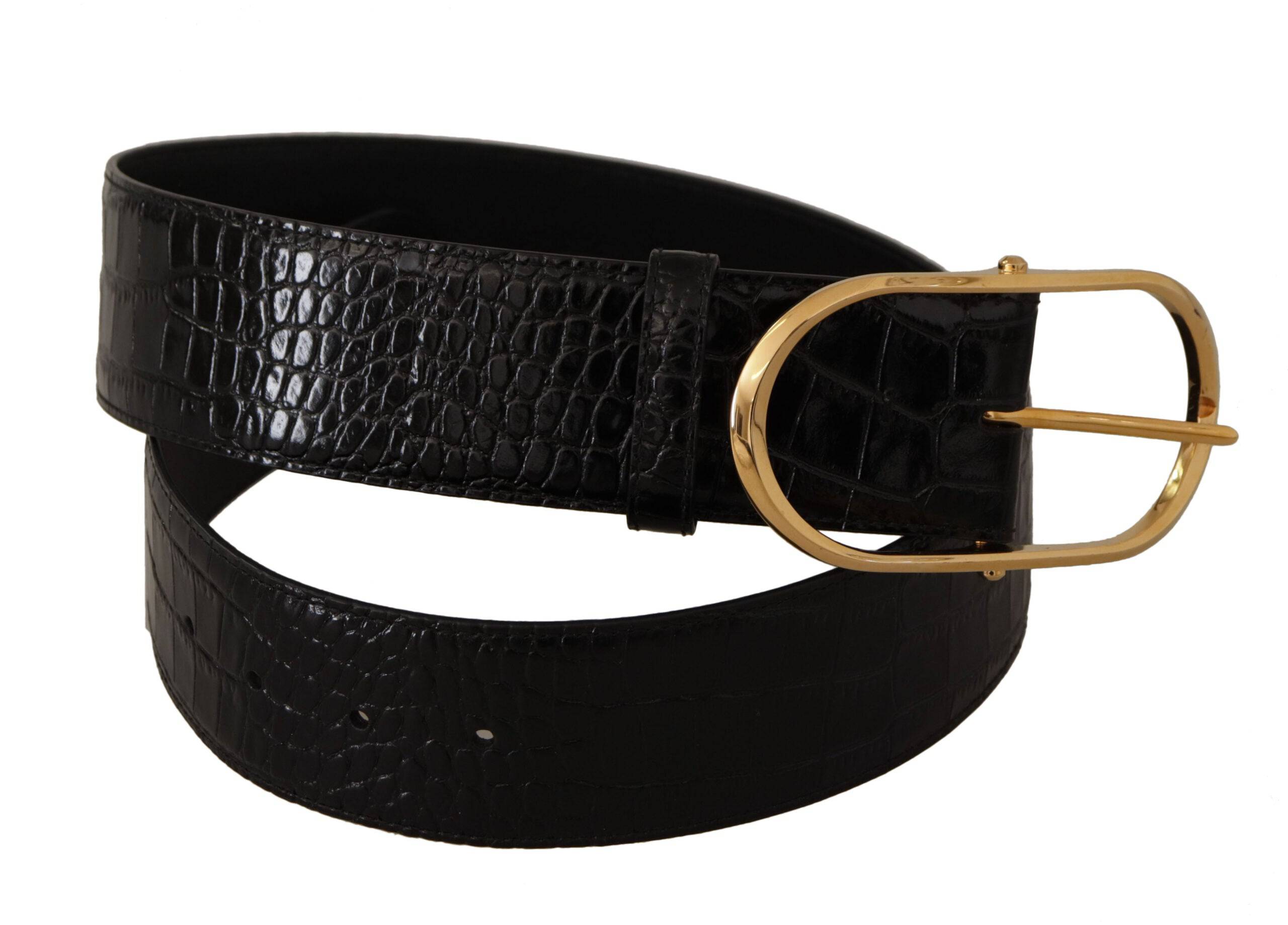 Dolce & Gabbana Chic Black Leather Logo Belt - ACCEXO