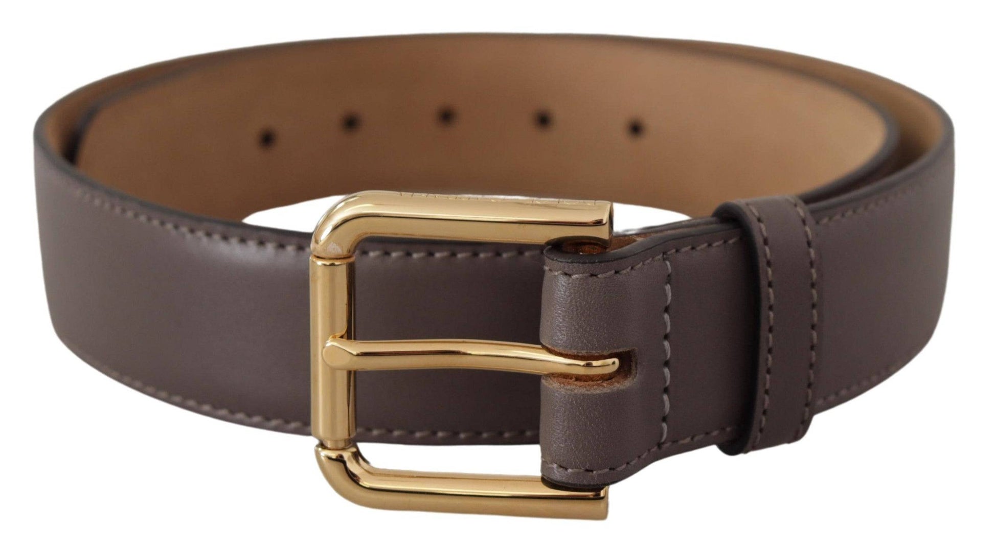 Dolce & Gabbana Elegant Engraved Buckle Leather Belt - ACCEXO
