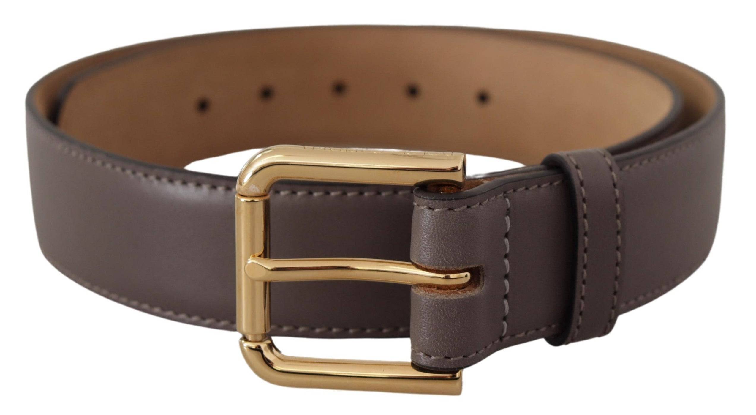 Dolce & Gabbana Elegant Engraved Buckle Leather Belt - ACCEXO