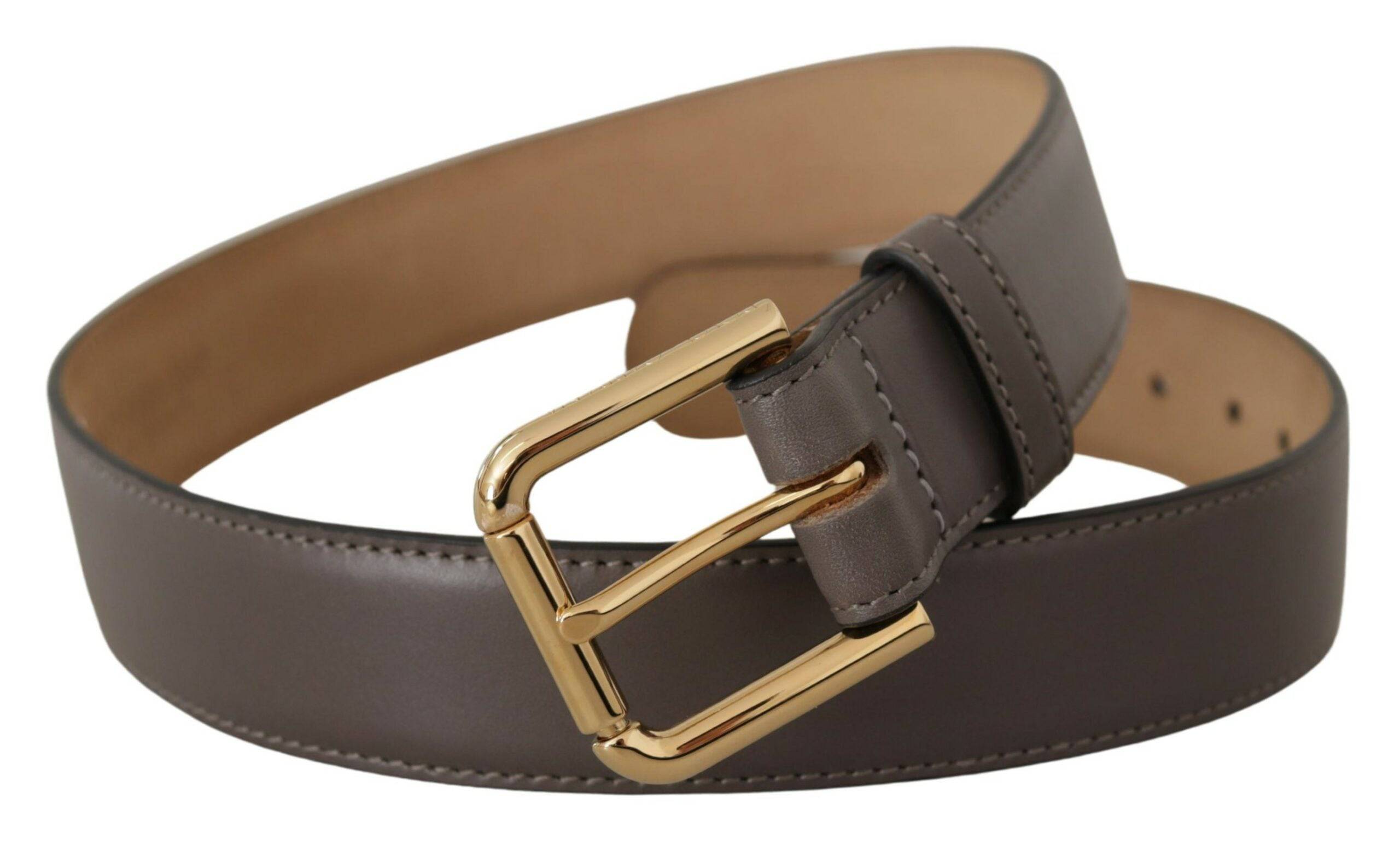 Dolce & Gabbana Elegant Engraved Buckle Leather Belt - ACCEXO