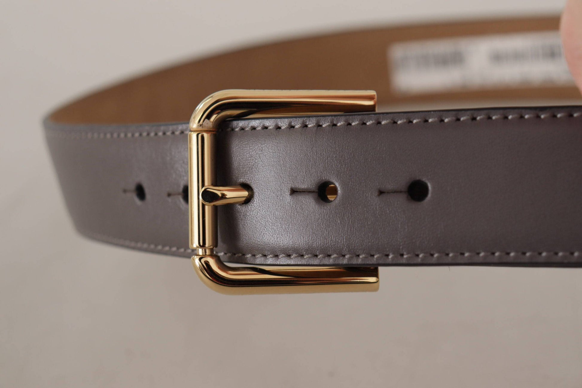 Dolce & Gabbana Elegant Engraved Buckle Leather Belt - ACCEXO