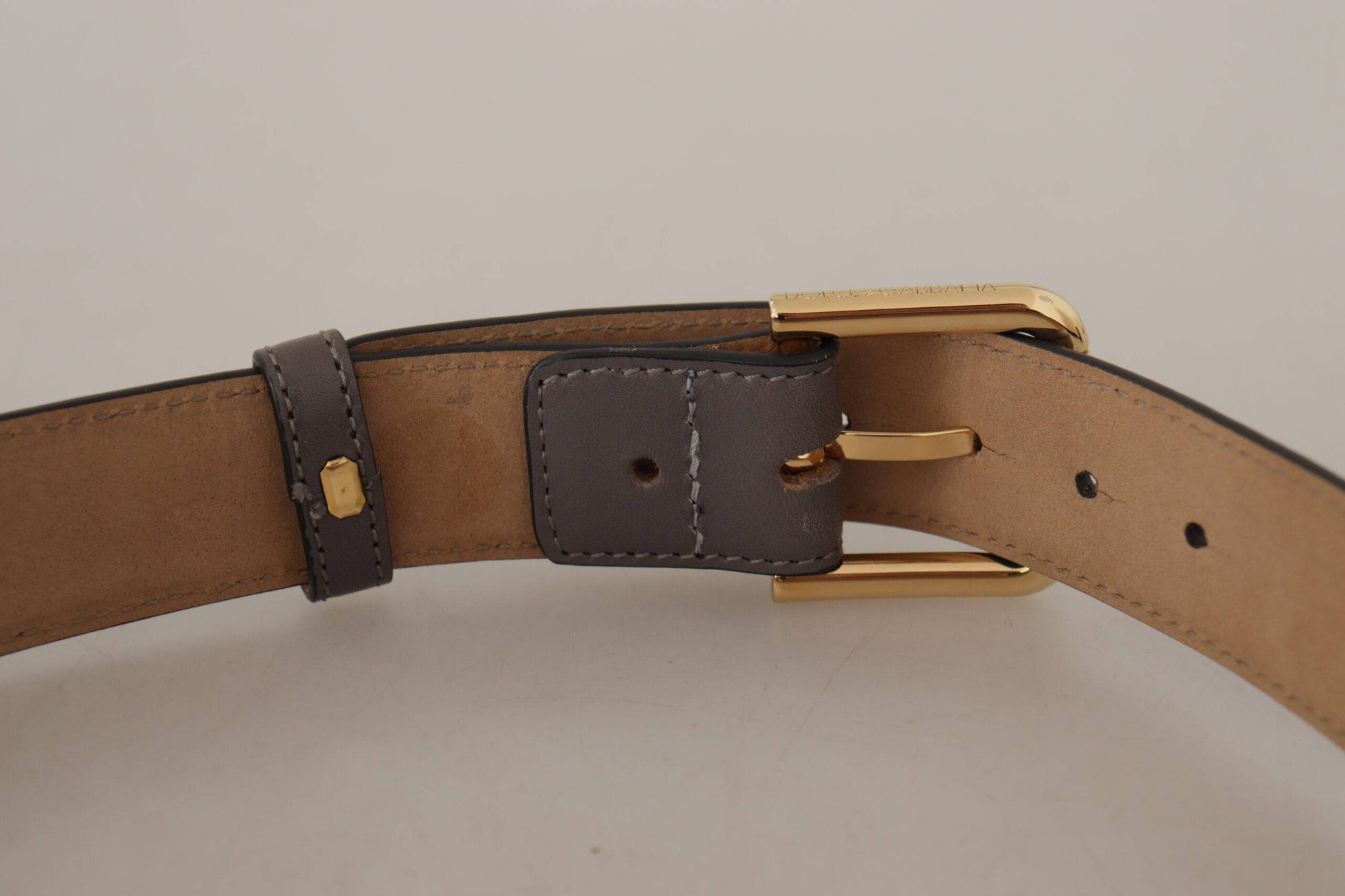 Dolce & Gabbana Elegant Engraved Buckle Leather Belt - ACCEXO