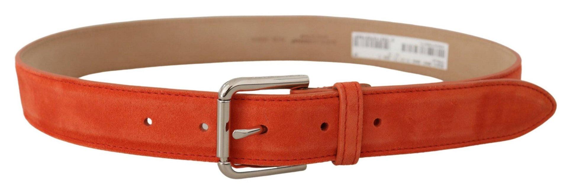 Dolce & Gabbana Elegant Suede Leather Belt in Vibrant Orange - ACCEXO