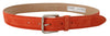 Dolce & Gabbana Elegant Suede Leather Belt in Vibrant Orange