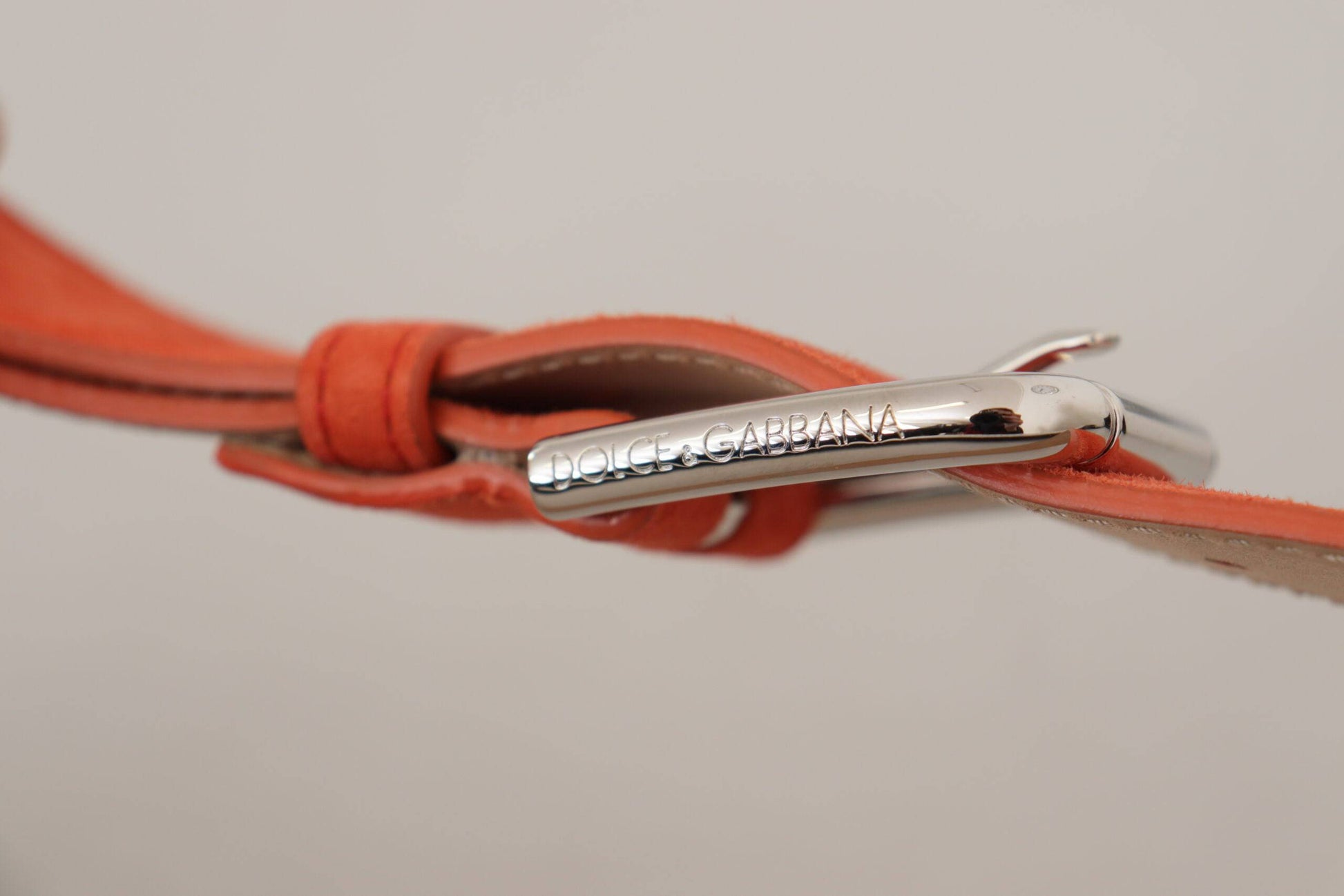 Dolce & Gabbana Elegant Suede Leather Belt in Vibrant Orange - ACCEXO