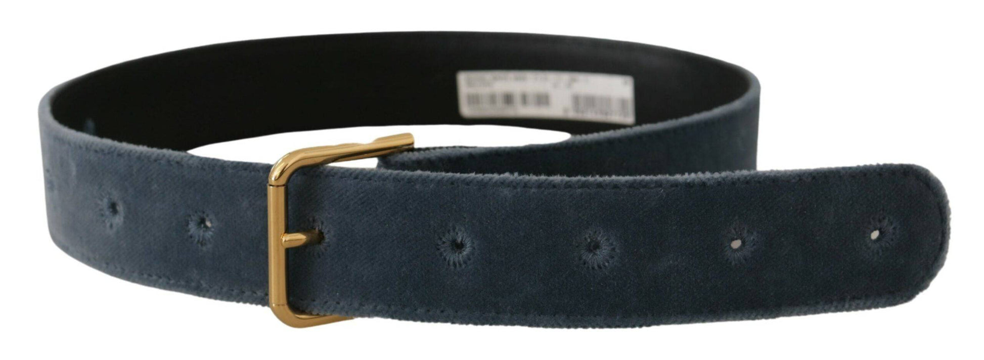 Dolce & Gabbana Elegant Navy Velvet Designer Belt - ACCEXO