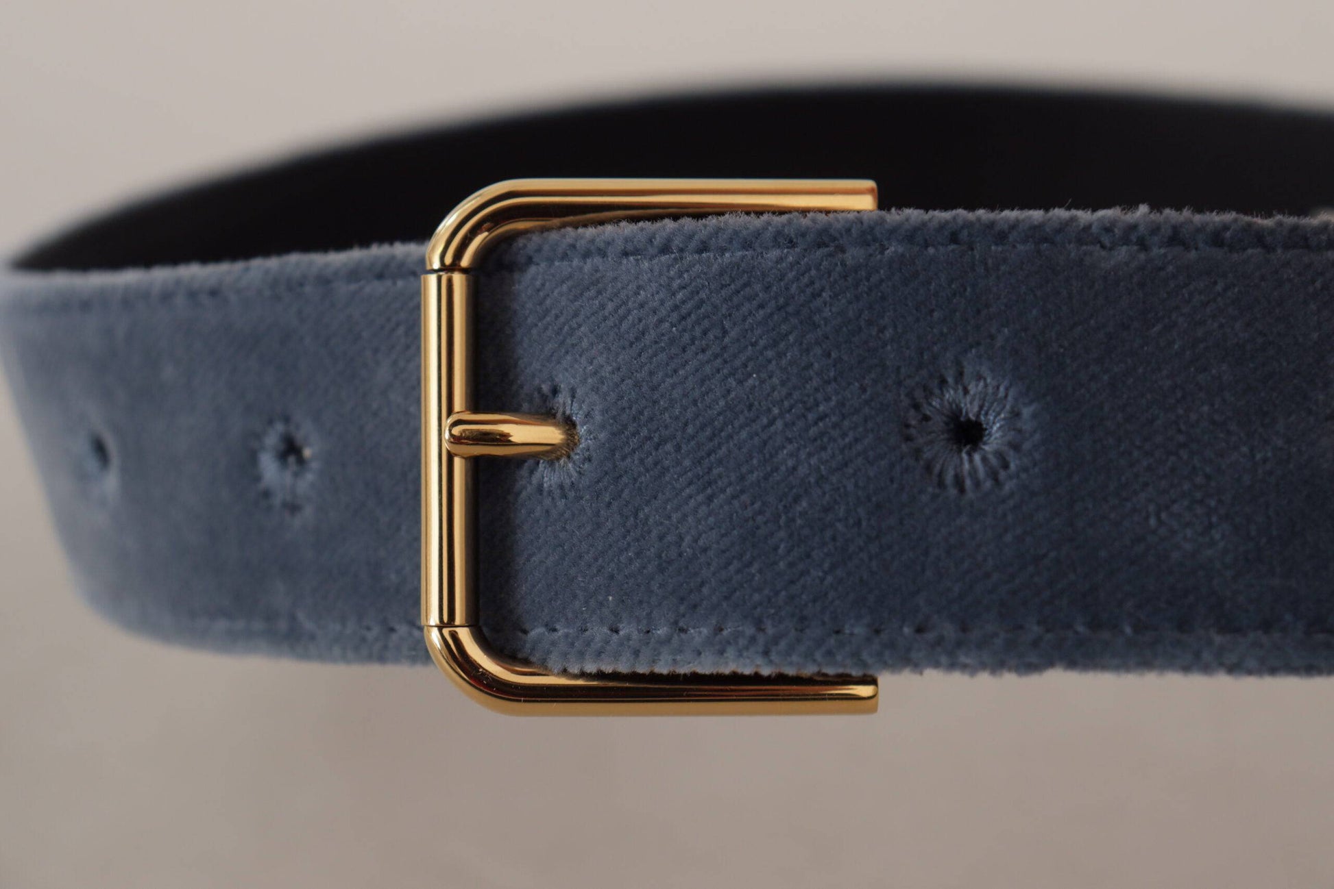 Dolce & Gabbana Elegant Navy Velvet Designer Belt - ACCEXO