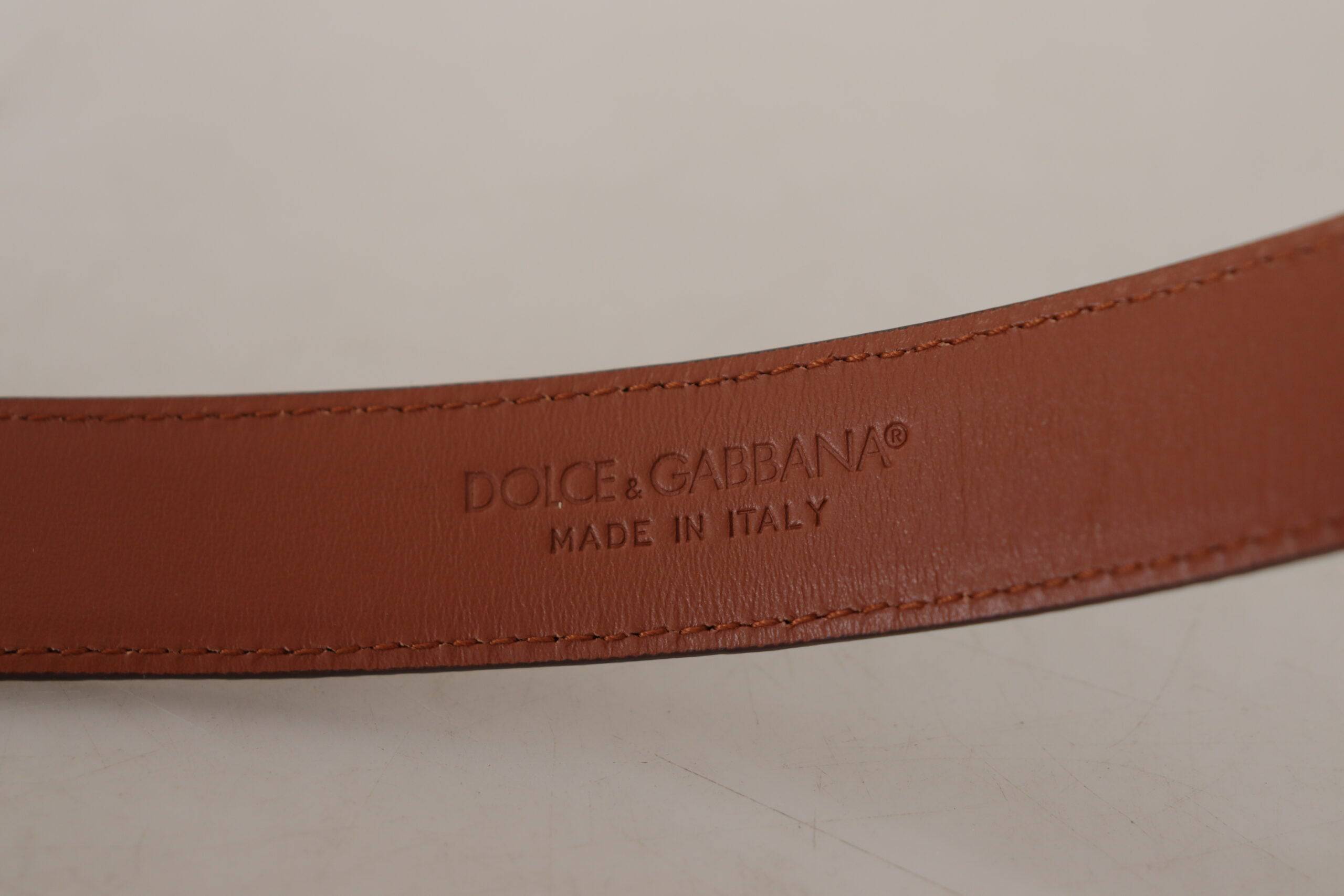 Dolce & Gabbana Elegant Engraved Leather Belt - Timeless Style - ACCEXO
