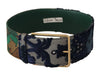 Dolce & Gabbana Elegant Green Leather Belt with Logo Buckle