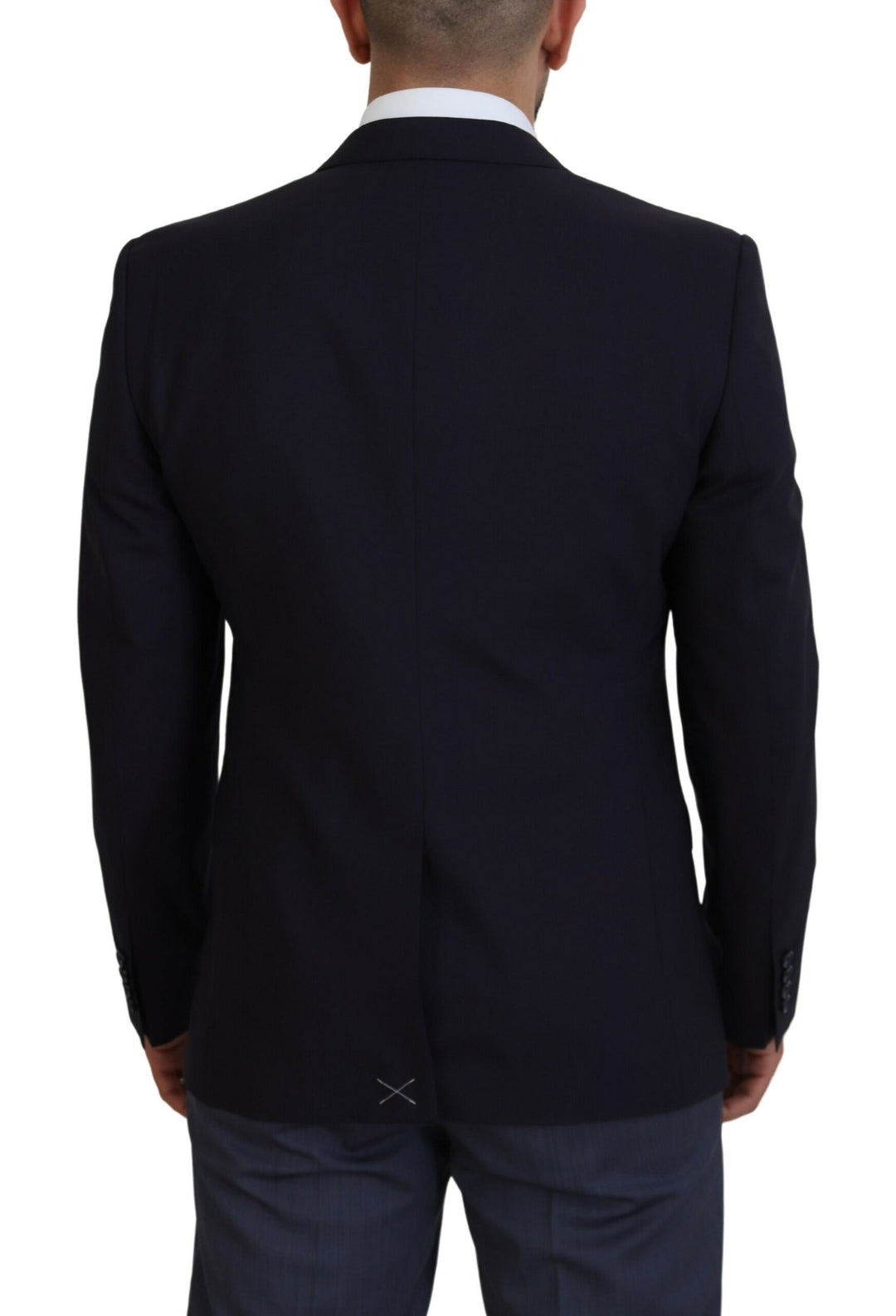 Dolce & Gabbana Elegant Navy Wool Blend Martini Blazer