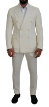 Dolce & Gabbana Elegant Off White Silk-Blend Suit