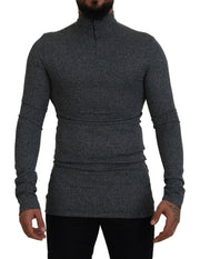Dolce & Gabbana Elegant Dark Gray Pullover Sweater - ACCEXO