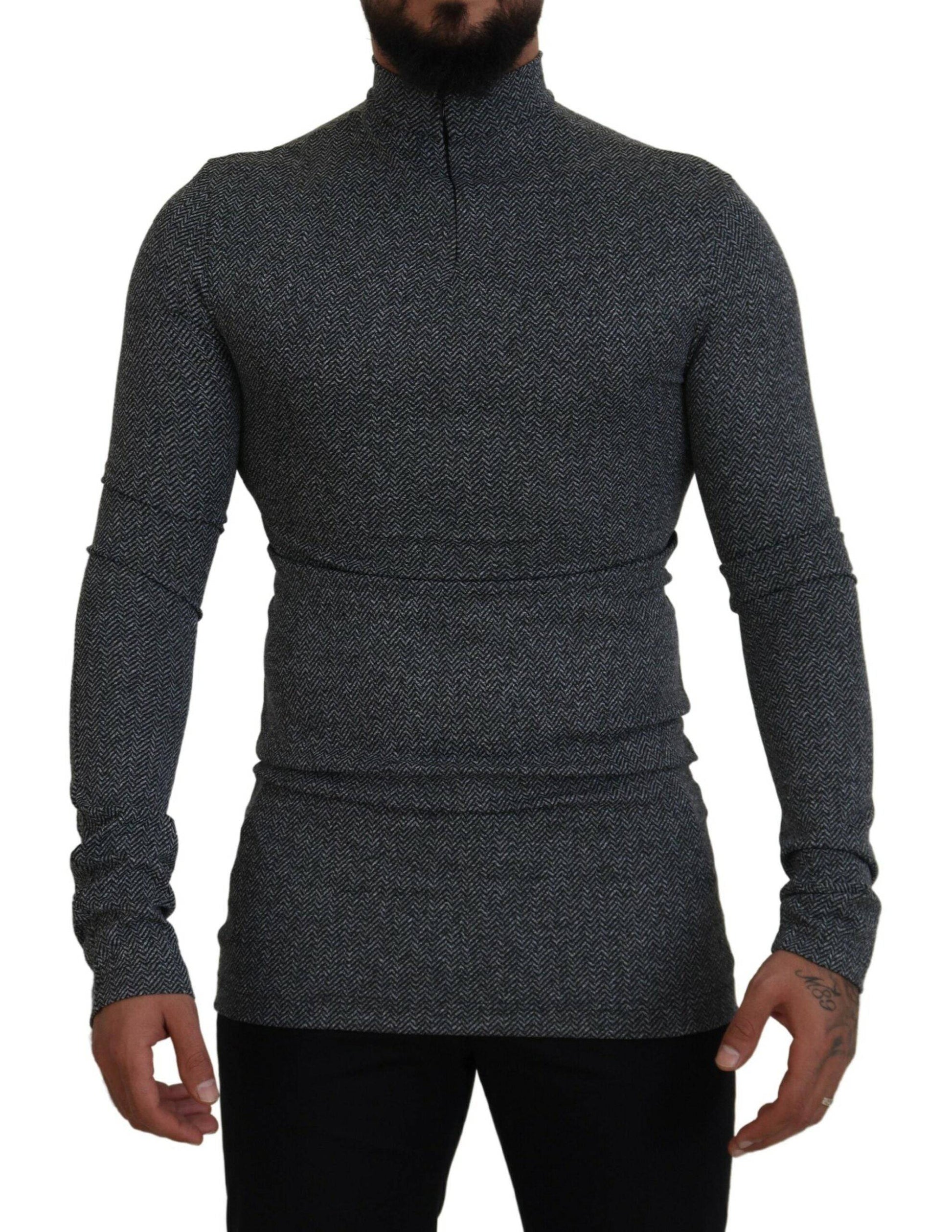 Dolce & Gabbana Elegant Dark Gray Pullover Sweater - ACCEXO