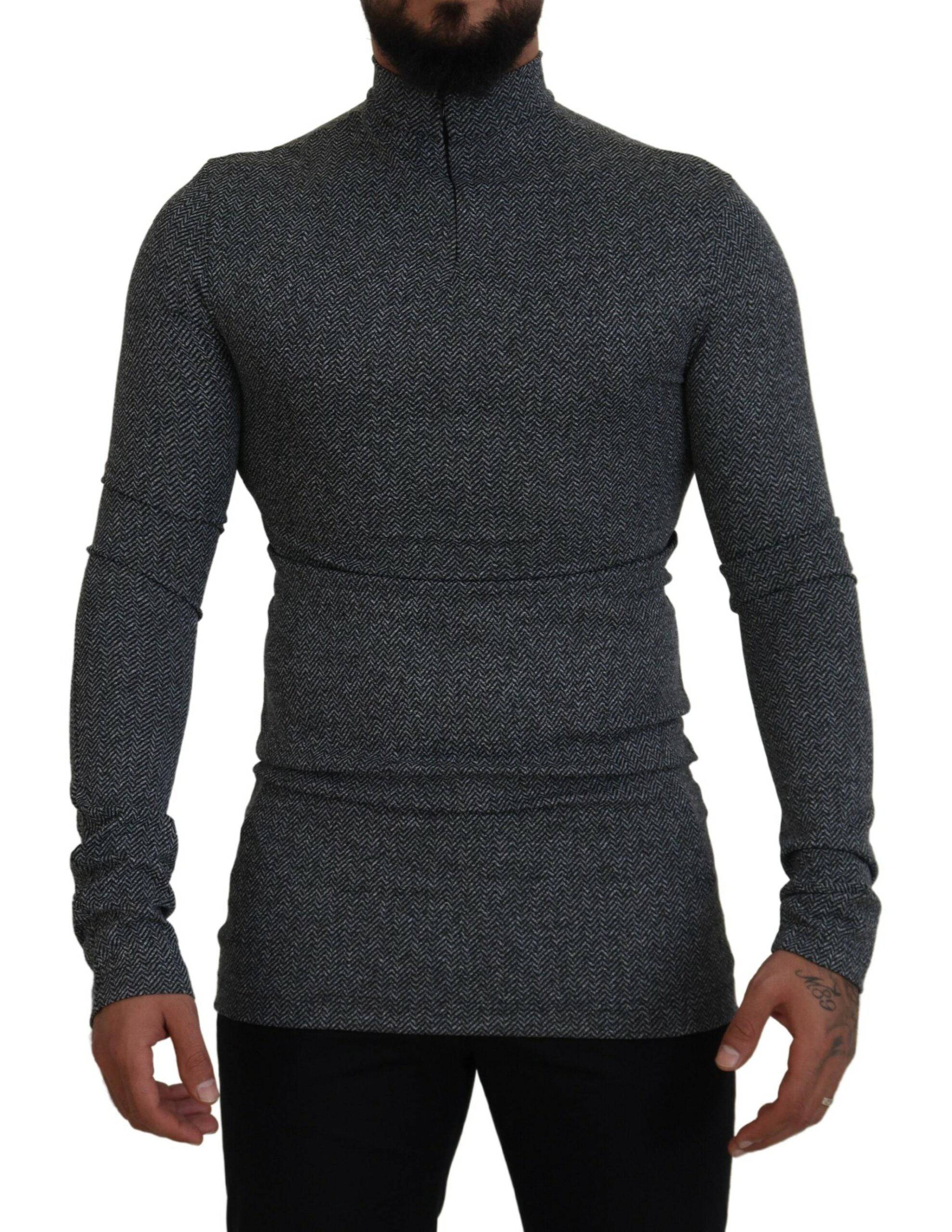 Dolce & Gabbana Elegant Dark Gray Pullover Sweater - ACCEXO