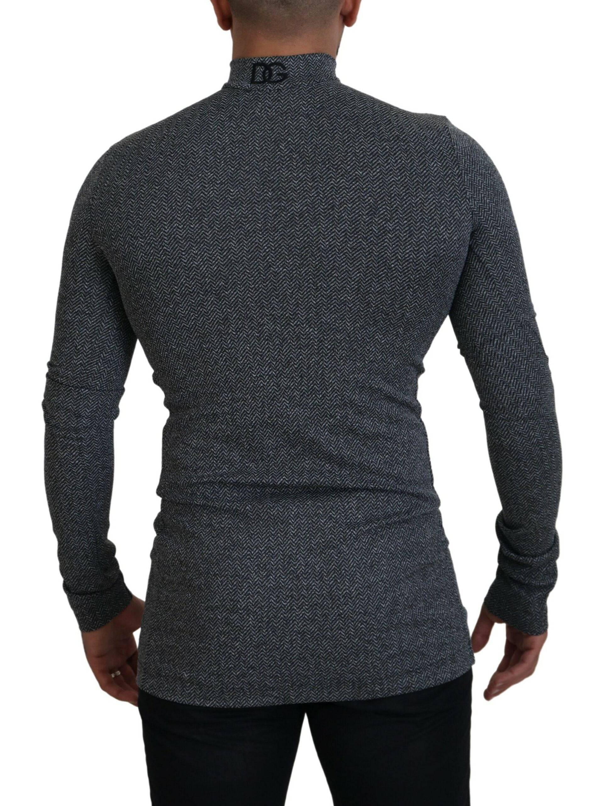 Dolce & Gabbana Elegant Dark Gray Pullover Sweater - ACCEXO