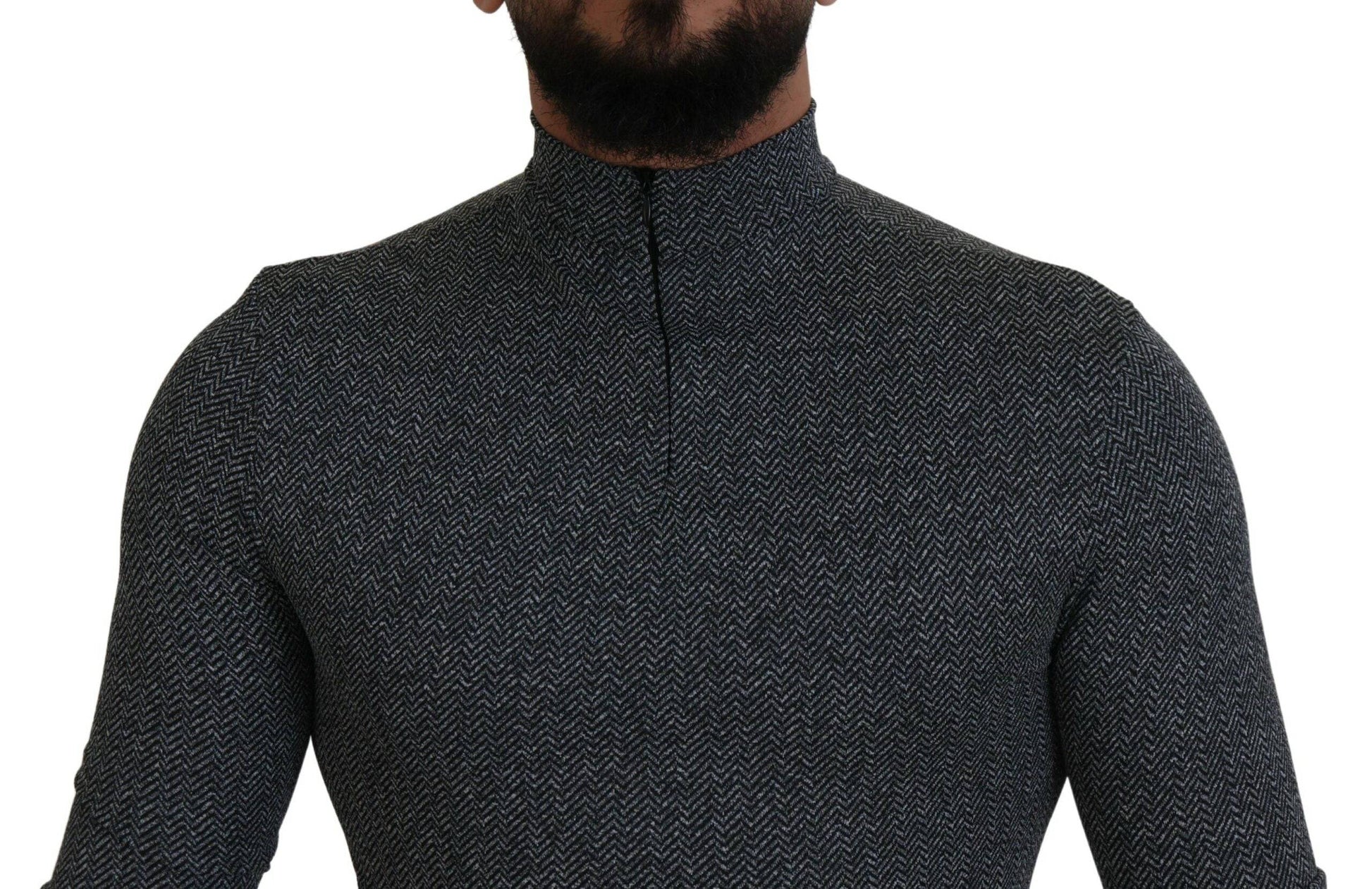 Dolce & Gabbana Elegant Dark Gray Pullover Sweater - ACCEXO