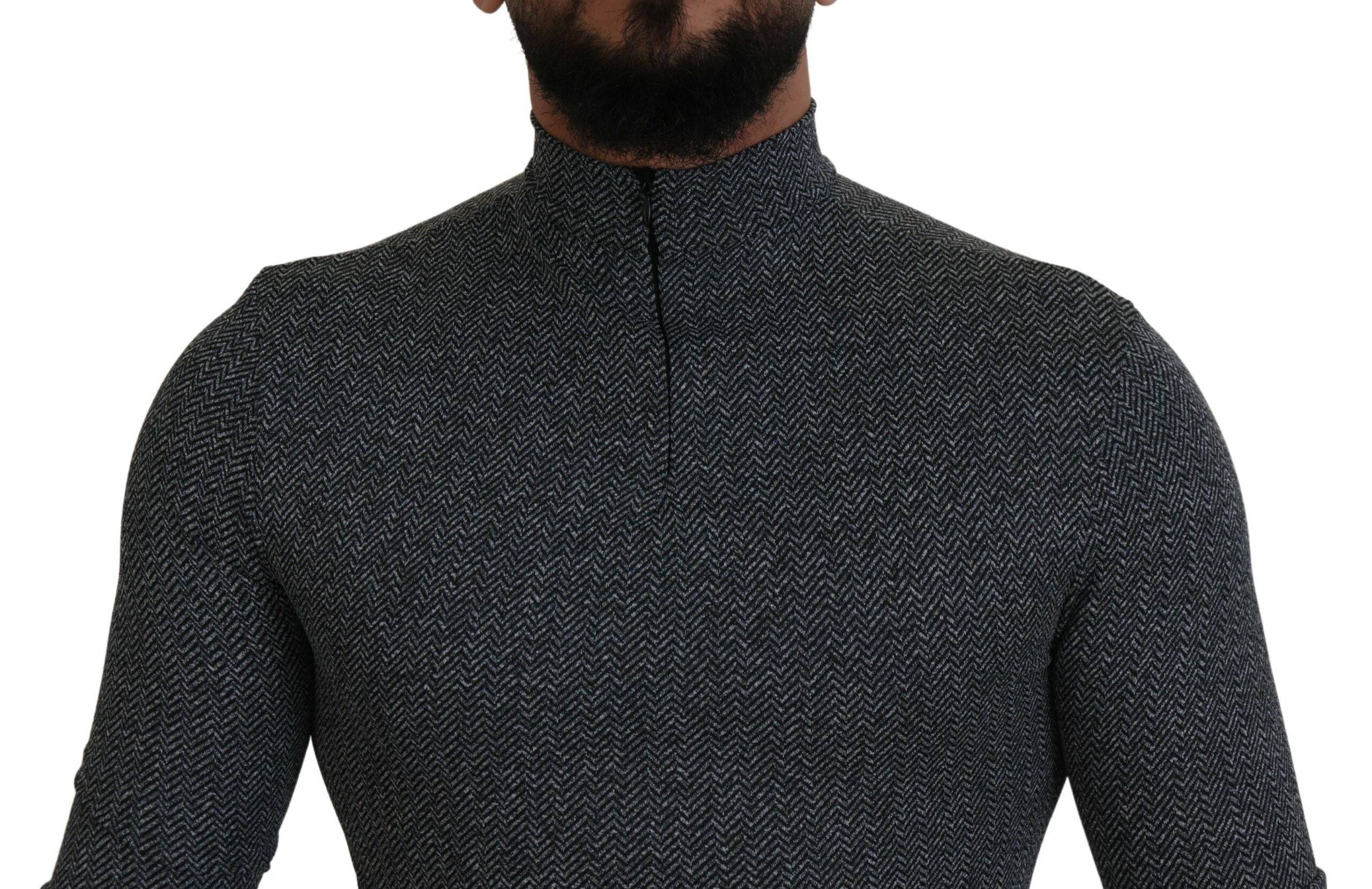 Dolce & Gabbana Elegant Dark Gray Pullover Sweater - ACCEXO