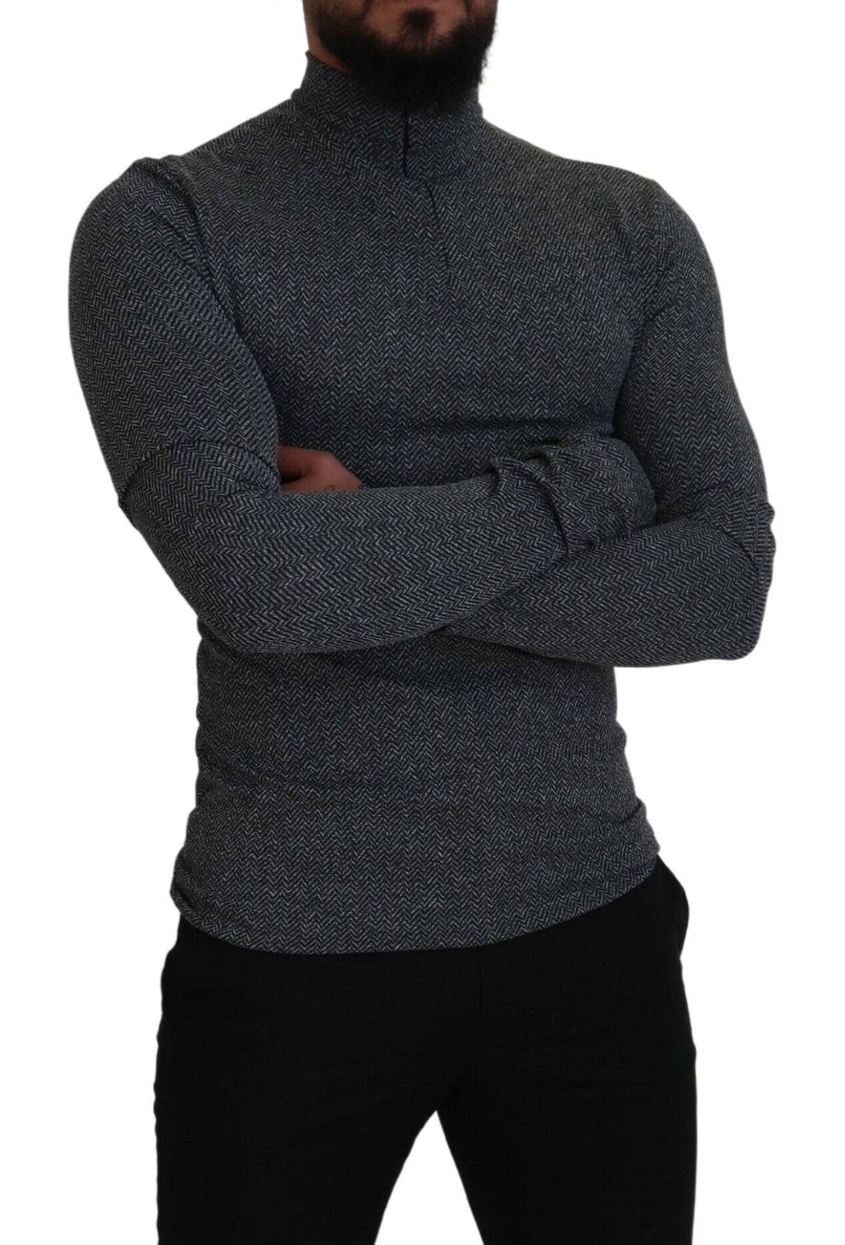 Dolce & Gabbana Elegant Dark Gray Pullover Sweater - ACCEXO