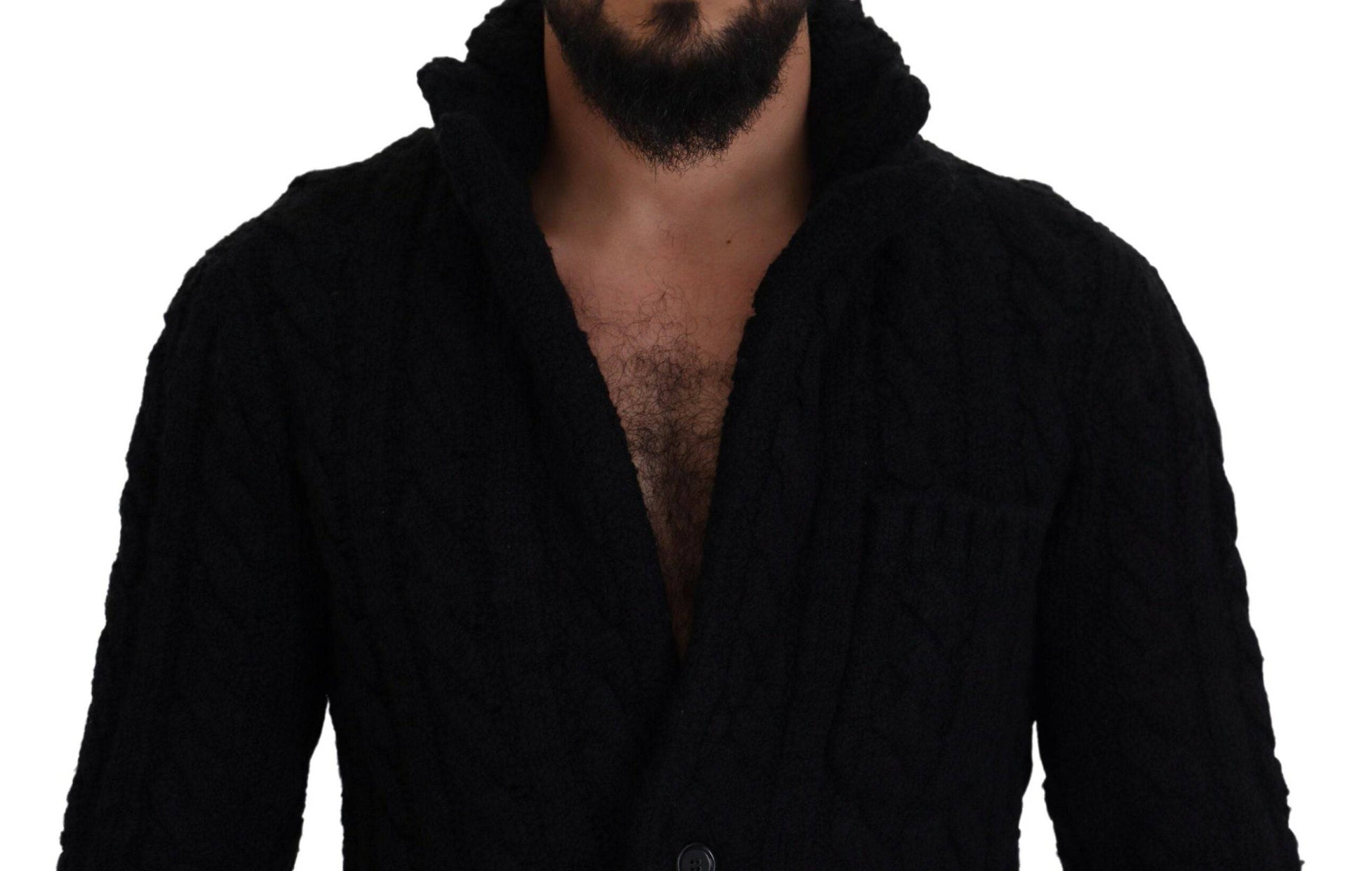 Dolce & Gabbana Elegant Black Wool-Cashmere Blend Cardigan - ACCEXO