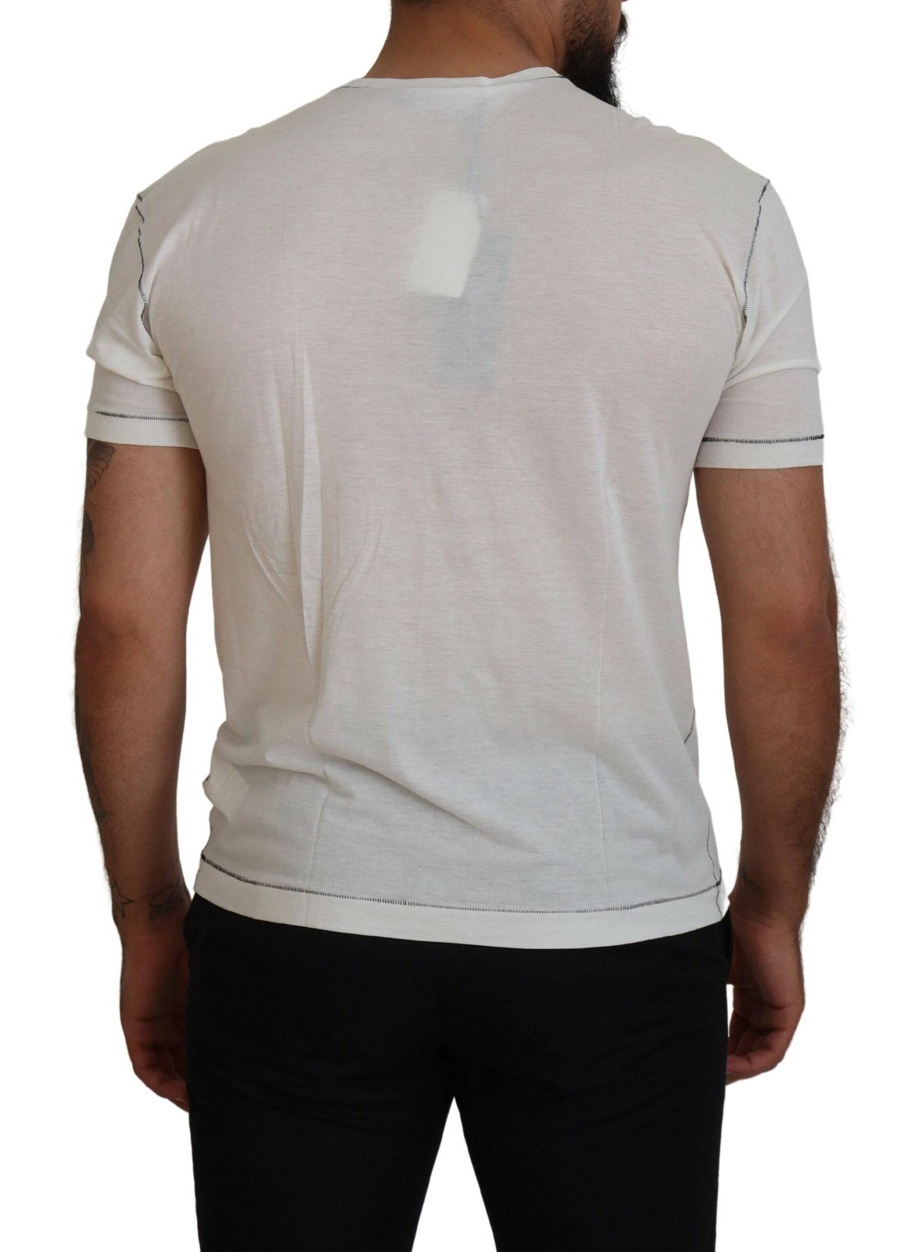 Dolce & Gabbana Elegant White Cotton-Silk Blend Tee - ACCEXO