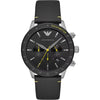 Emporio Armani Elegant Chronograph Leather Strap Watch