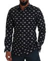 Dolce & Gabbana Elegant Slim Fit Crown Print Formal Shirt