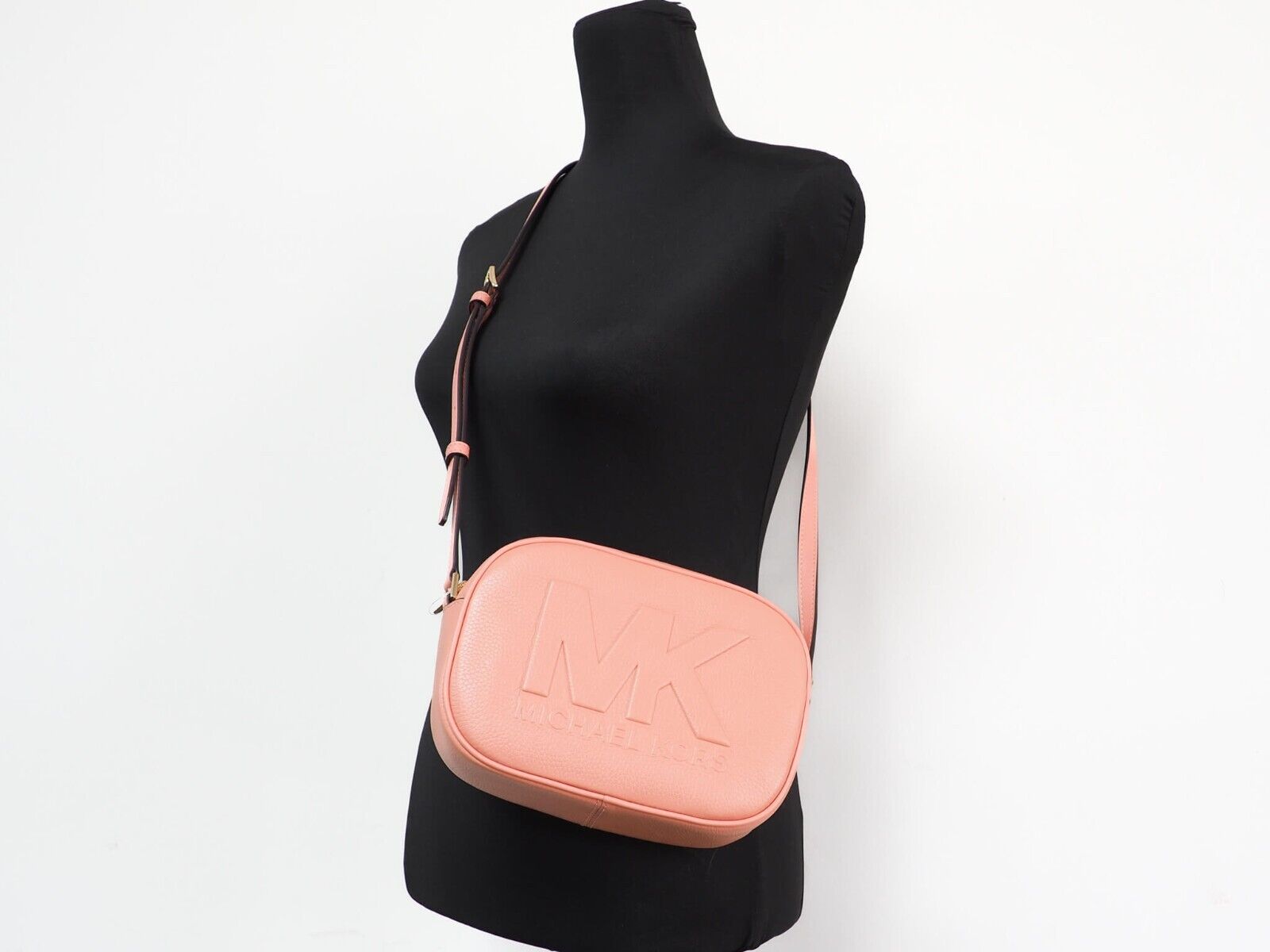 Michael Kors Jet Set Travel Medium Sherbert Leather Oval Camera Crossbody Bag - ACCEXO